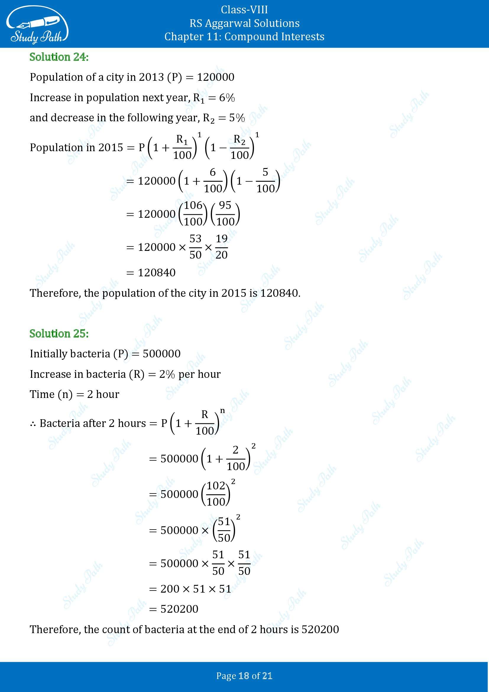 RS Aggarwal Solutions Class 8 Chapter 11 Compound Interests Exercise 11B 00018