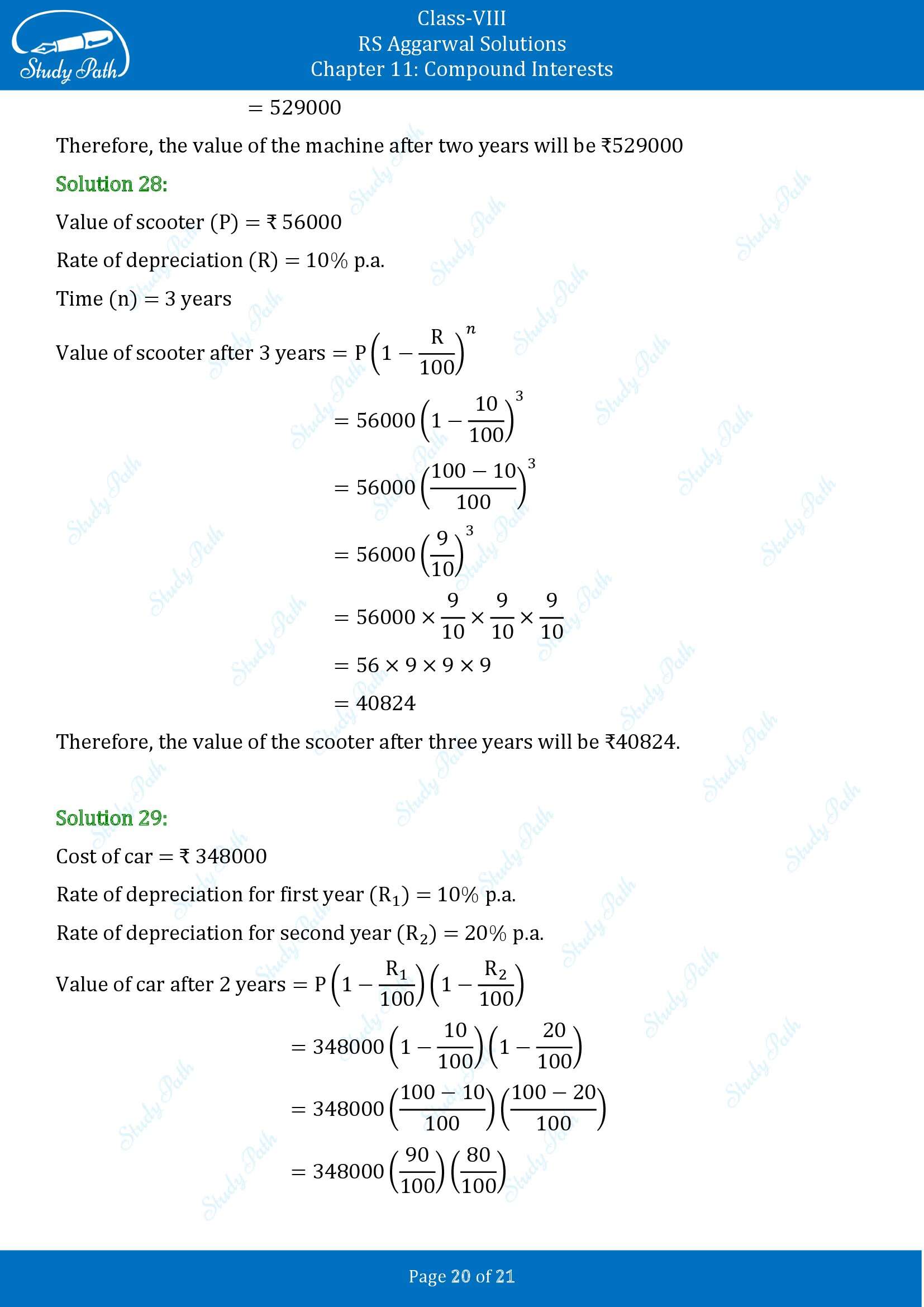 RS Aggarwal Solutions Class 8 Chapter 11 Compound Interests Exercise 11B 00020