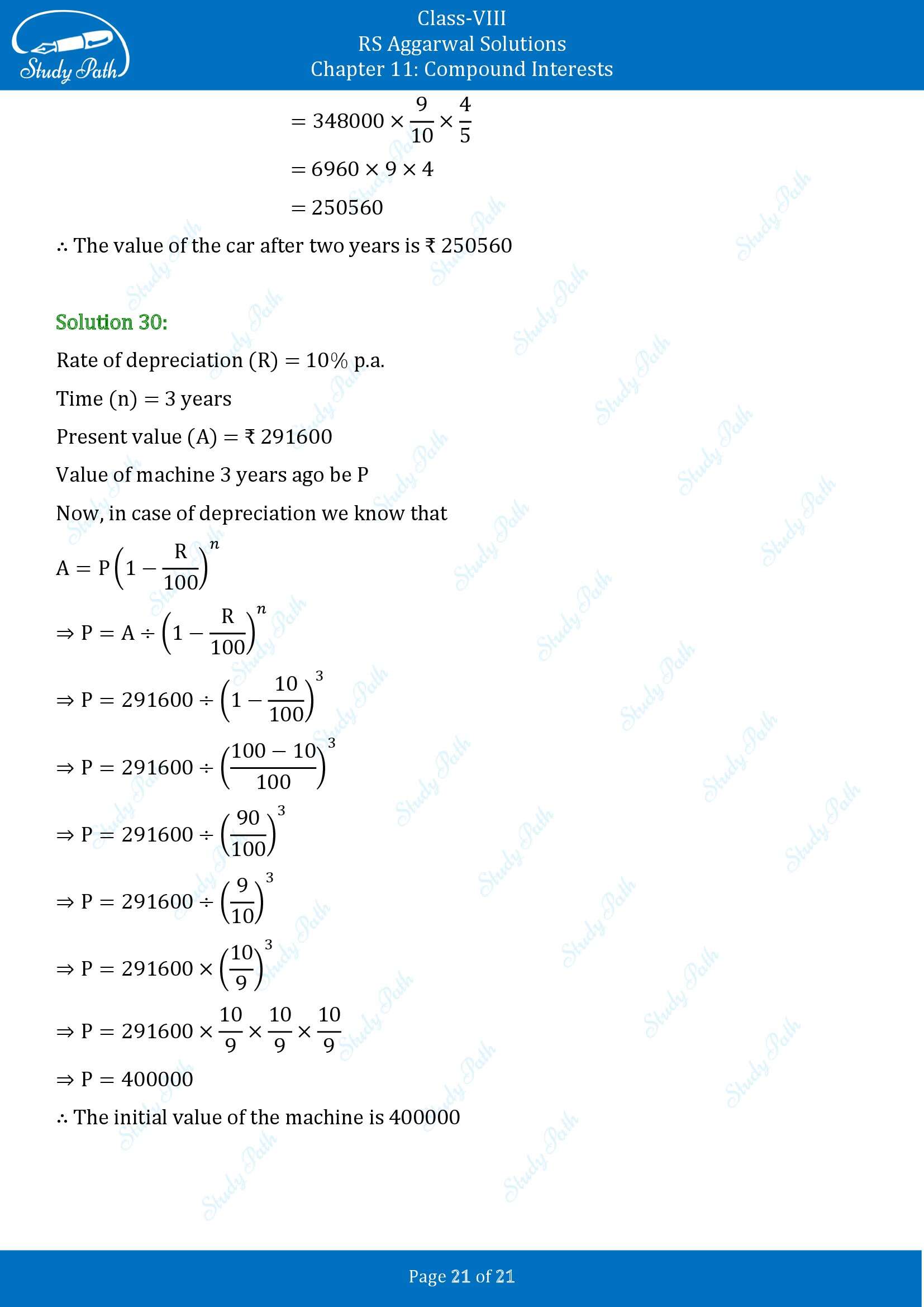 RS Aggarwal Solutions Class 8 Chapter 11 Compound Interests Exercise 11B 00021