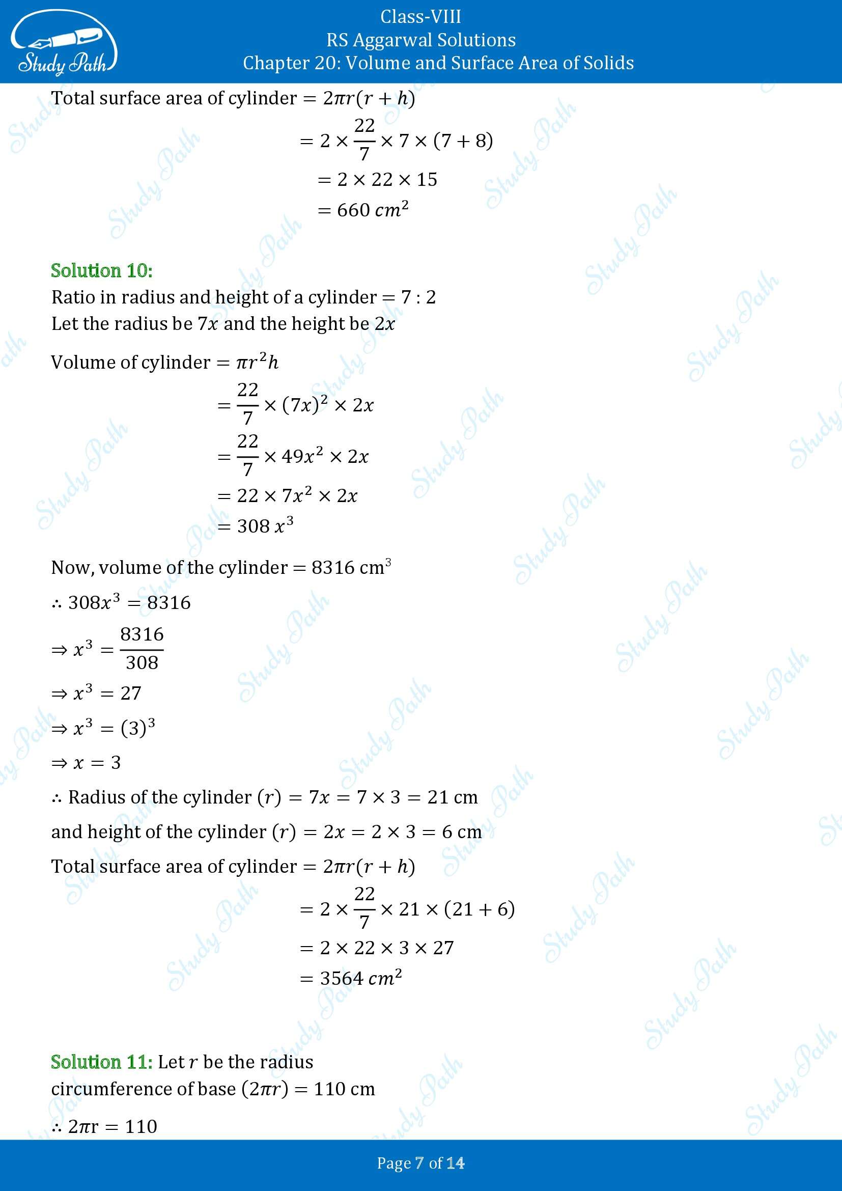 RS Aggarwal Solutions Class 8 Chapter 20 Volume and Surface Area of Solids Exercise 20B 00007