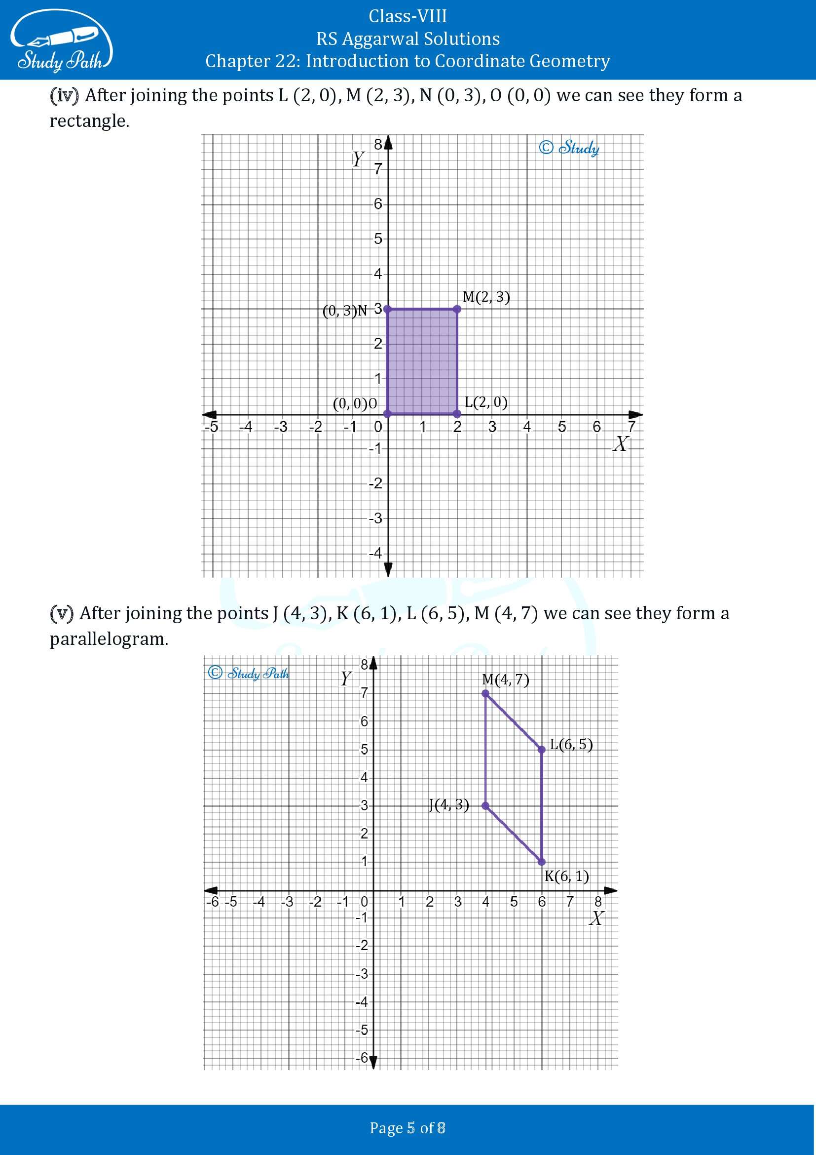 RS Aggarwal Solutions Class 8 Chapter 22 Introduction to Coordinate Geometry Exercise 22A 00005