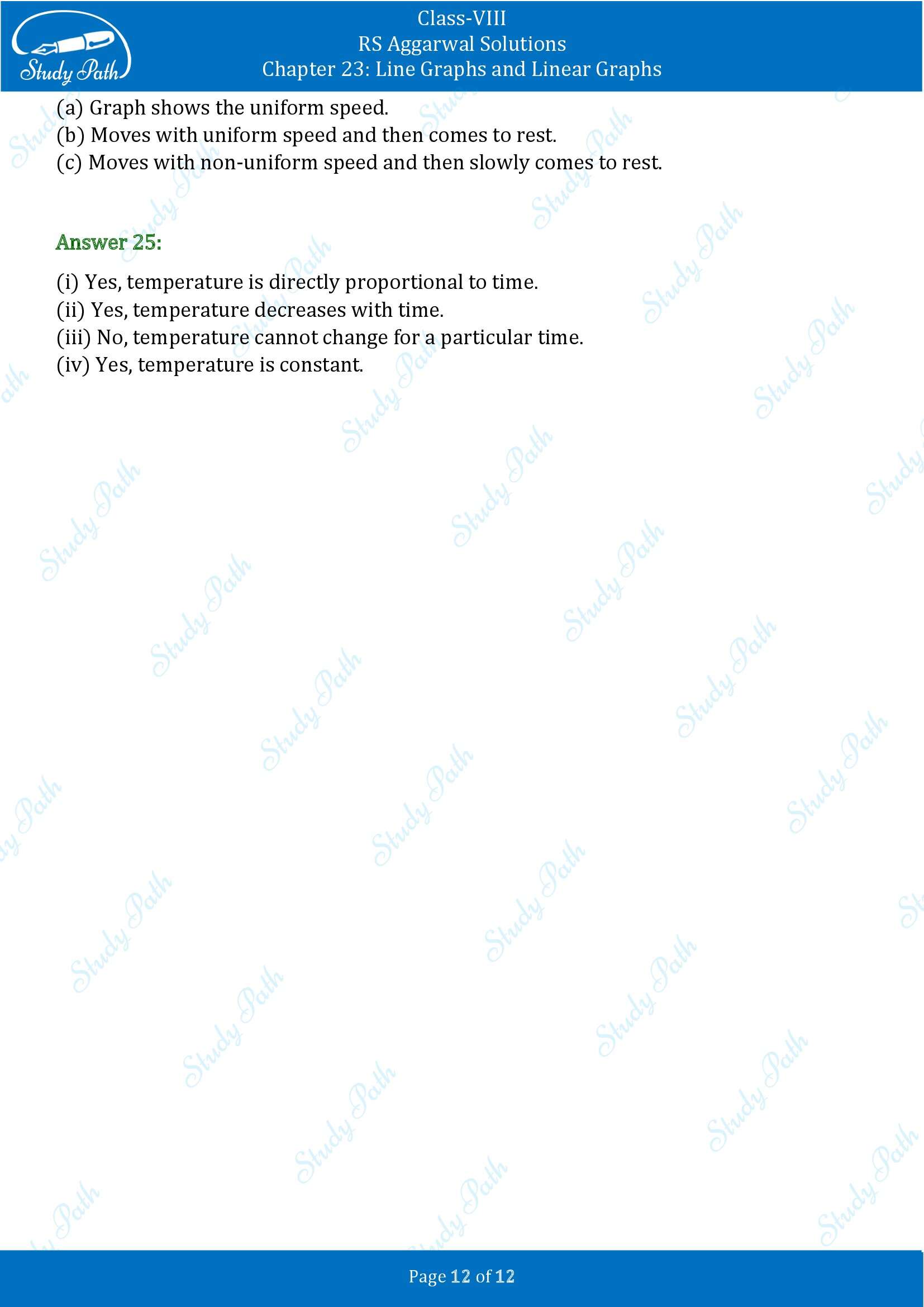 RS Aggarwal Solutions Class 8 Chapter 23 Line Graphs and Linear Graphs Exercise 23 00012