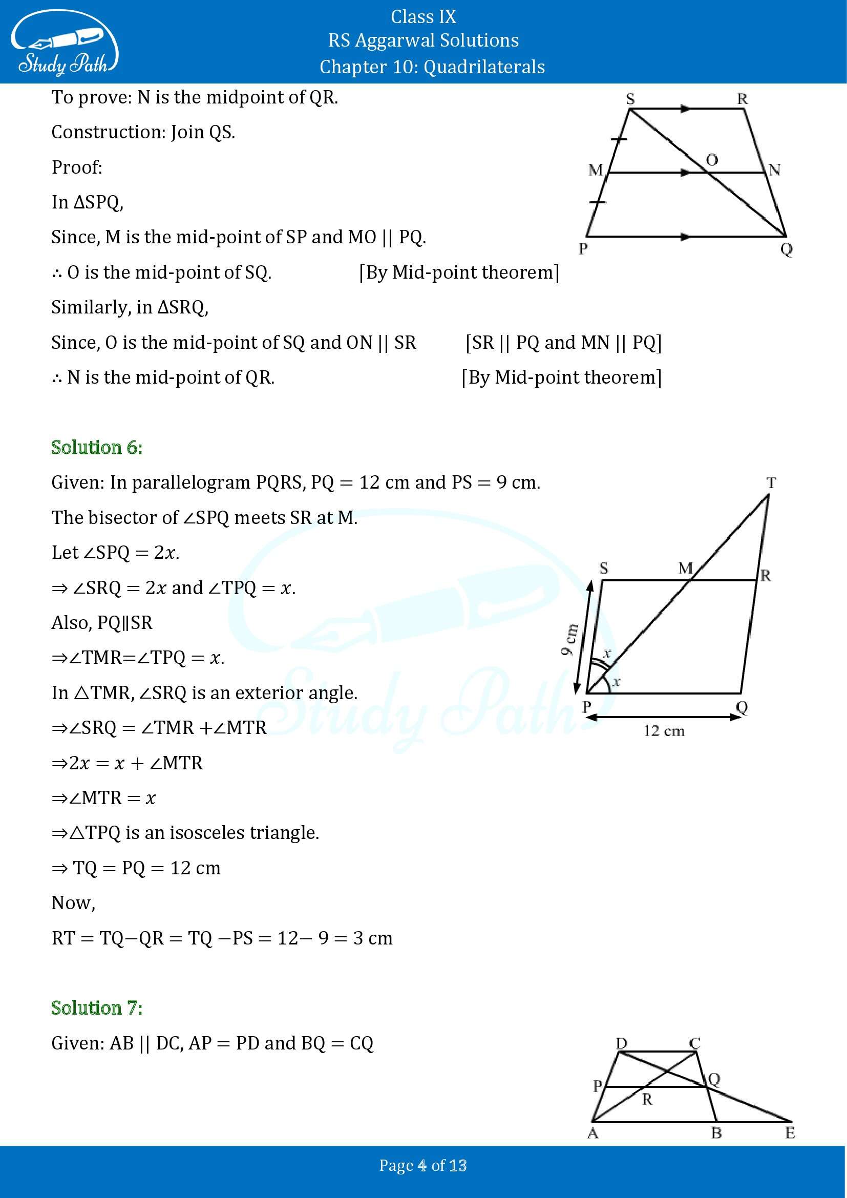 RS Aggarwal Solutions Class 9 Chapter 10 Quadrilaterals Exercise 10C 00004