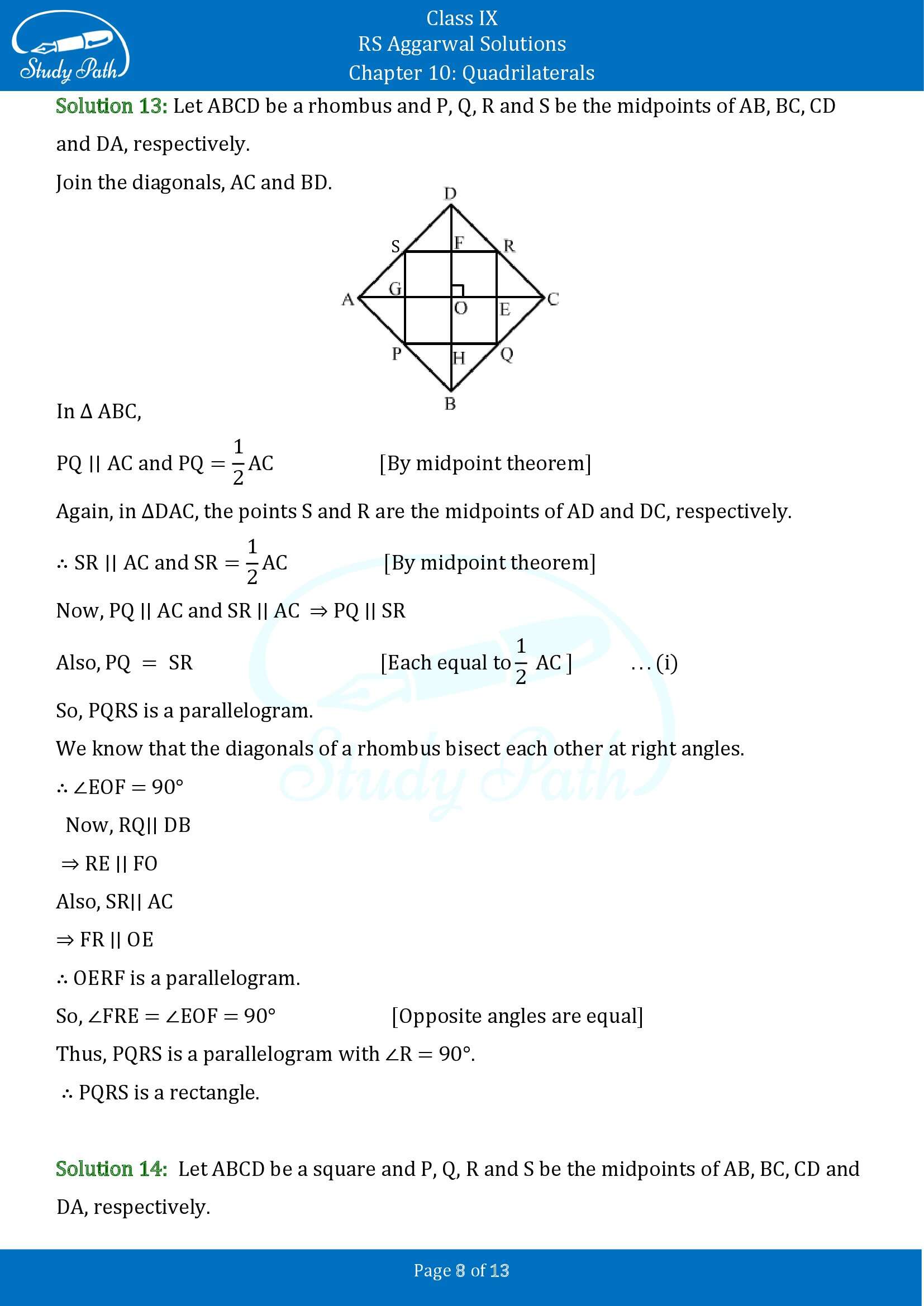 RS Aggarwal Solutions Class 9 Chapter 10 Quadrilaterals Exercise 10C 00008