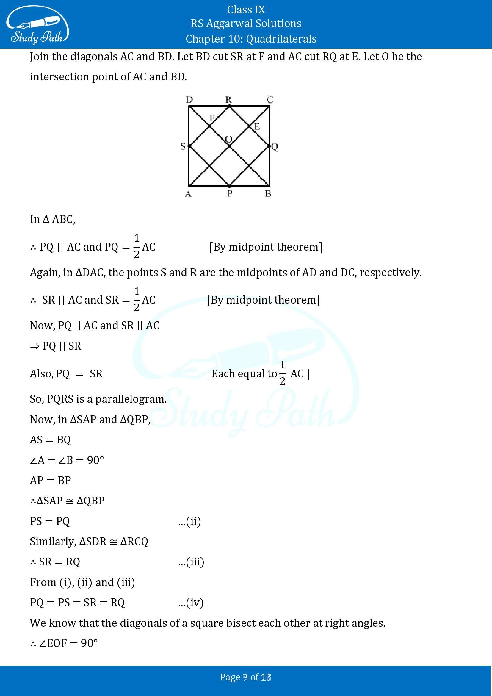RS Aggarwal Solutions Class 9 Chapter 10 Quadrilaterals Exercise 10C 00009
