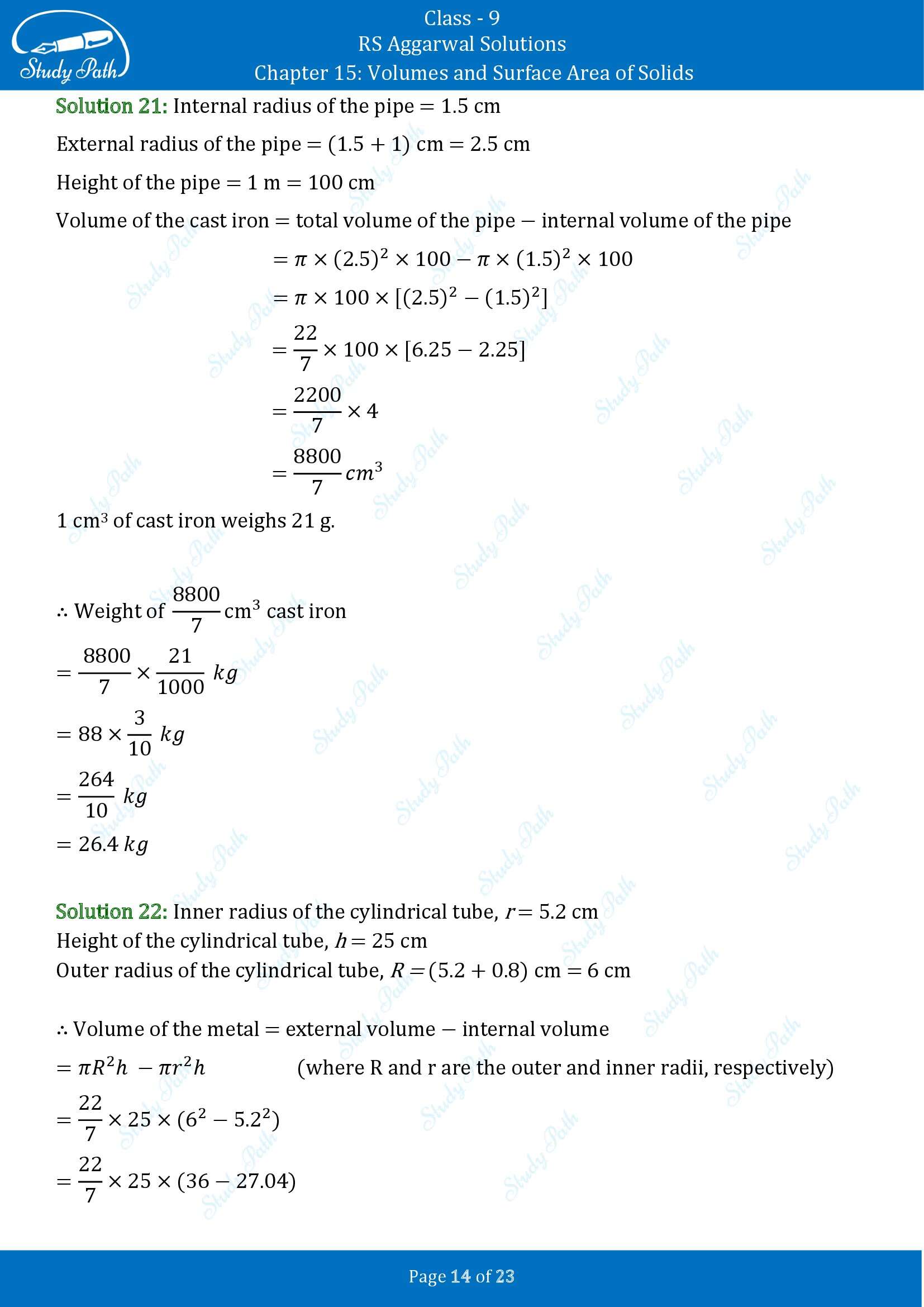 RS Aggarwal Solutions Class 9 Chapter 15 Volumes and Surface Area of Solids Exercise 15B 00014