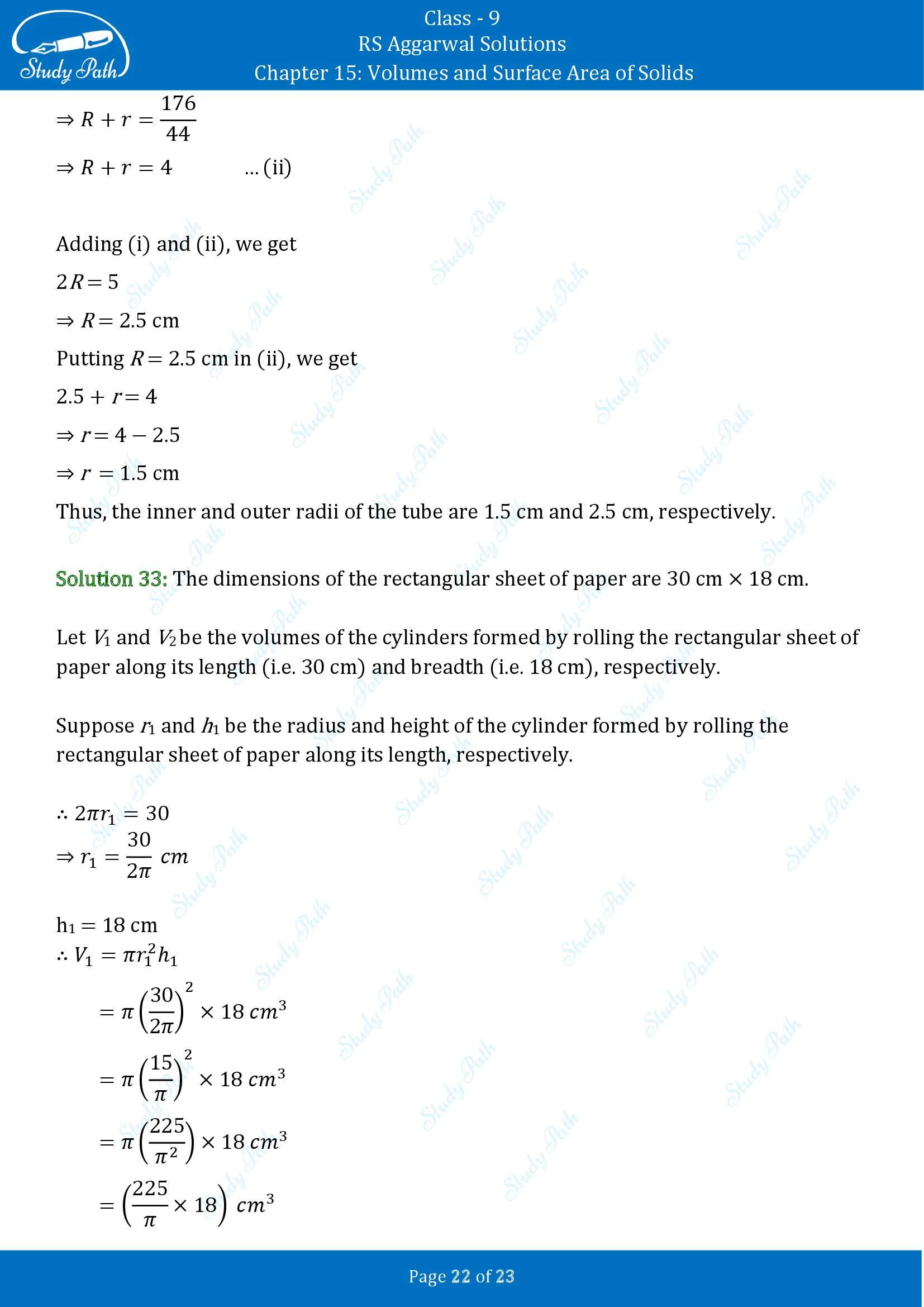 RS Aggarwal Solutions Class 9 Chapter 15 Volumes and Surface Area of Solids Exercise 15B 00022
