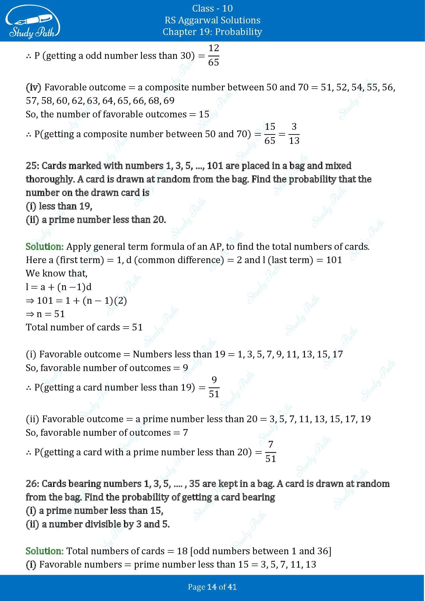 RS Aggarwal Solutions for Class 10 Chapter 19 Probability Exercise 19 00014