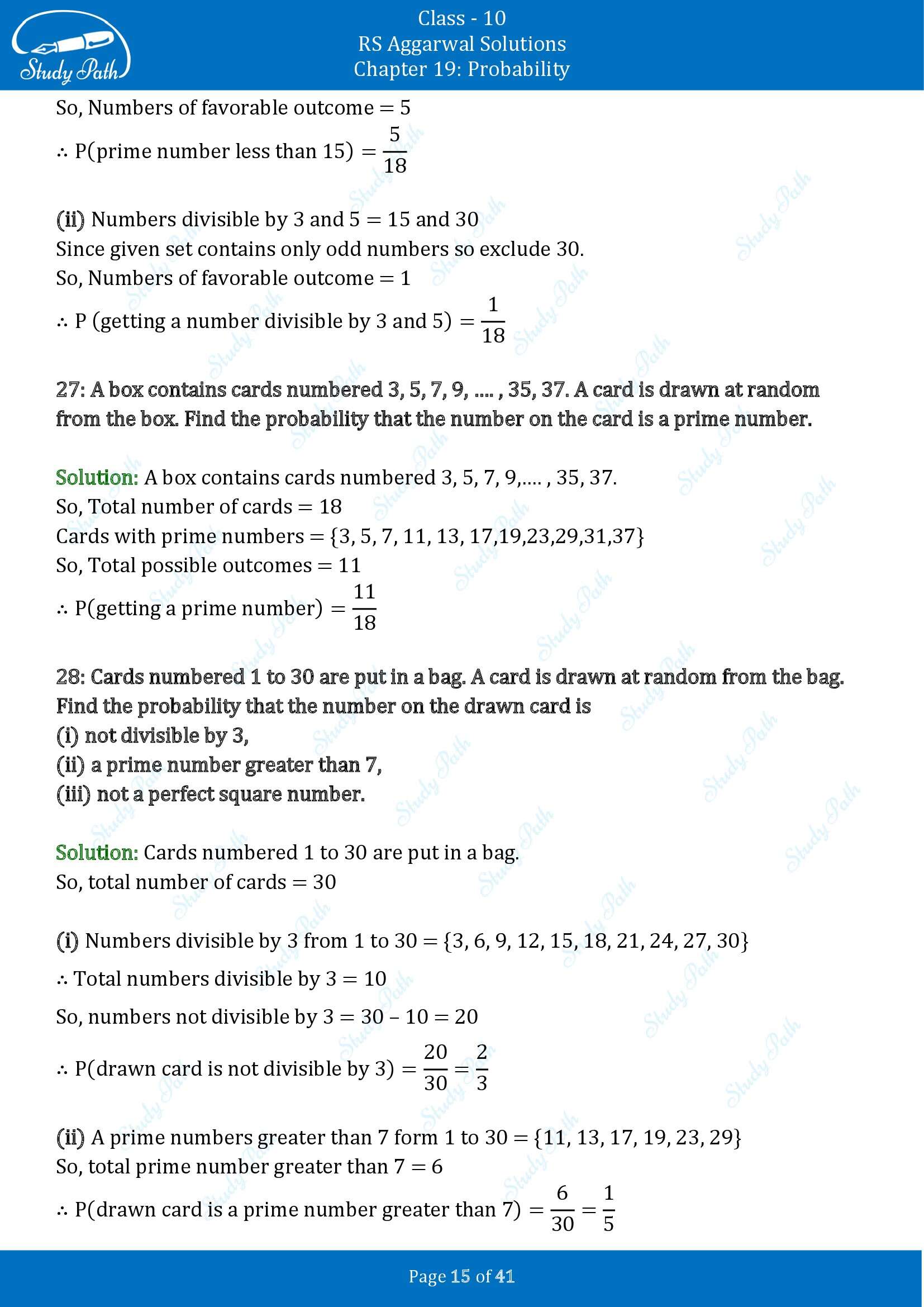RS Aggarwal Solutions for Class 10 Chapter 19 Probability Exercise 19 00015