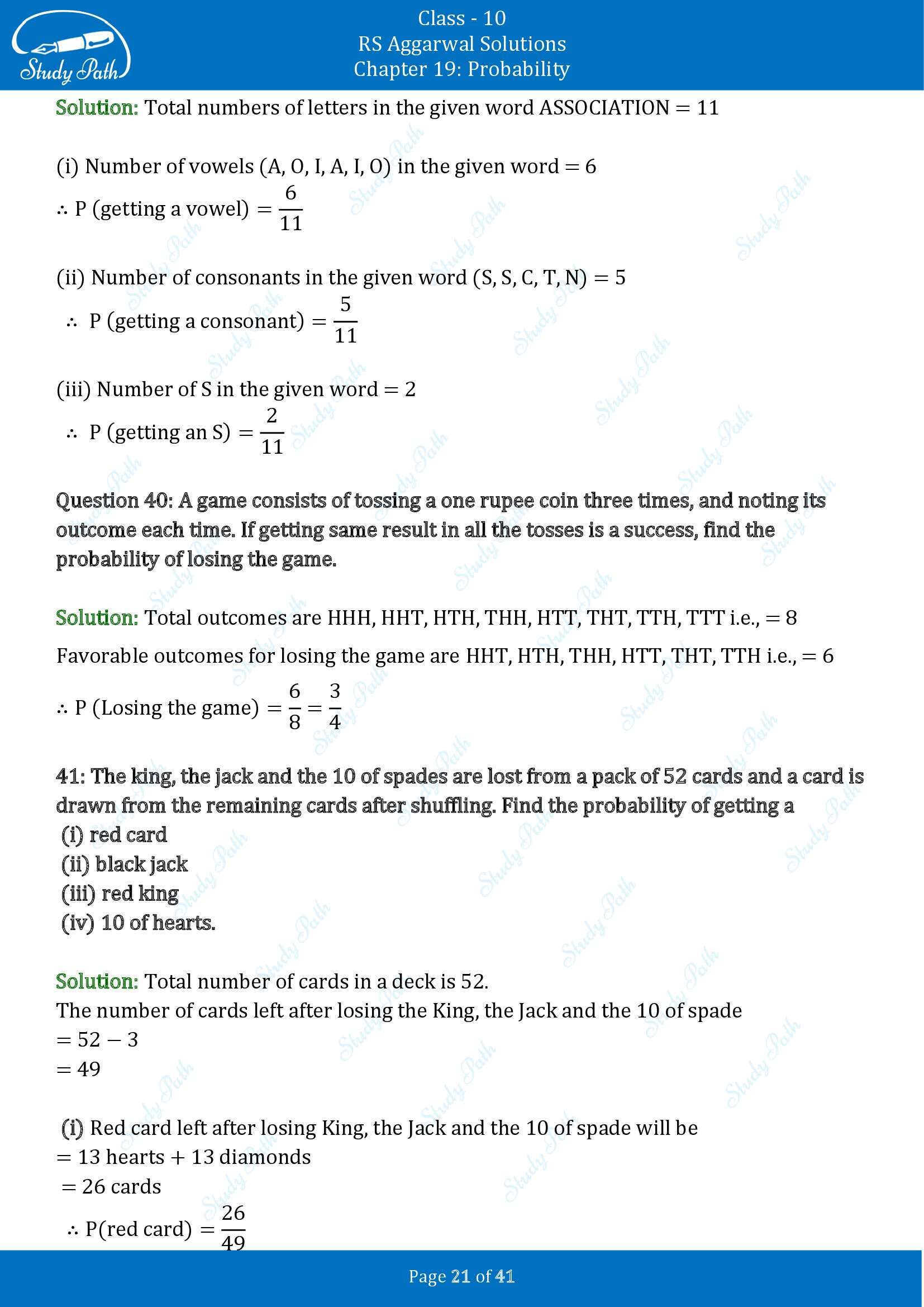RS Aggarwal Solutions for Class 10 Chapter 19 Probability Exercise 19 00021