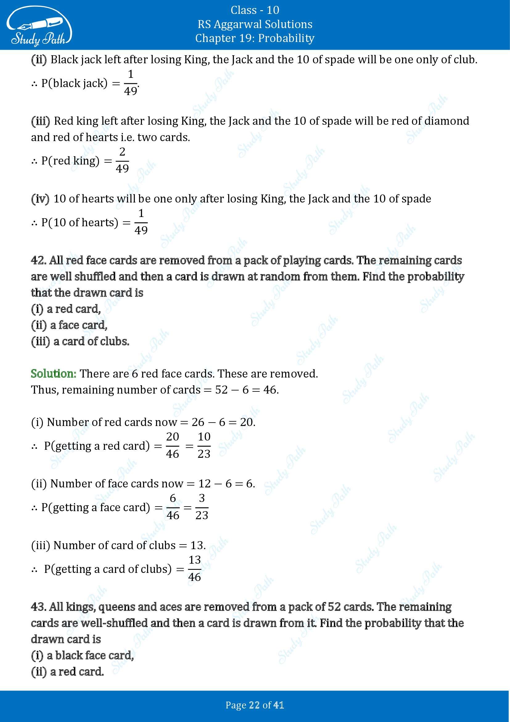 RS Aggarwal Solutions for Class 10 Chapter 19 Probability Exercise 19 00022