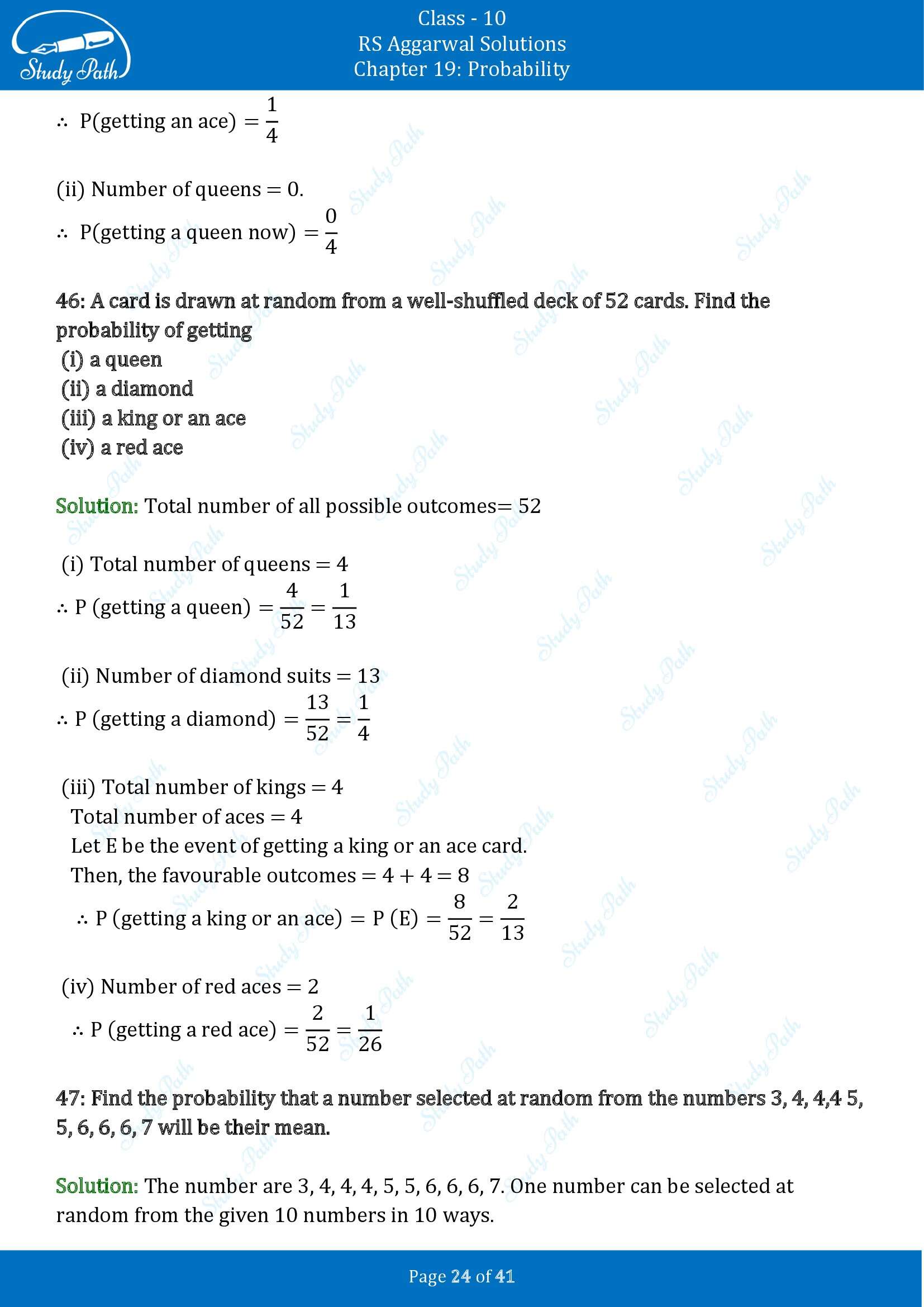 RS Aggarwal Solutions for Class 10 Chapter 19 Probability Exercise 19 00024