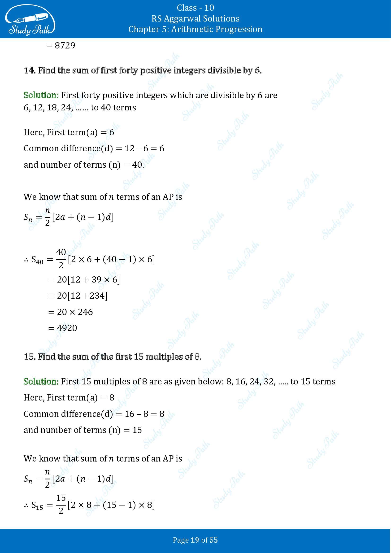 RS Aggarwal Solutions for Class 10 Chapter 5 Arithmetic Progression Exercise 5C 00019