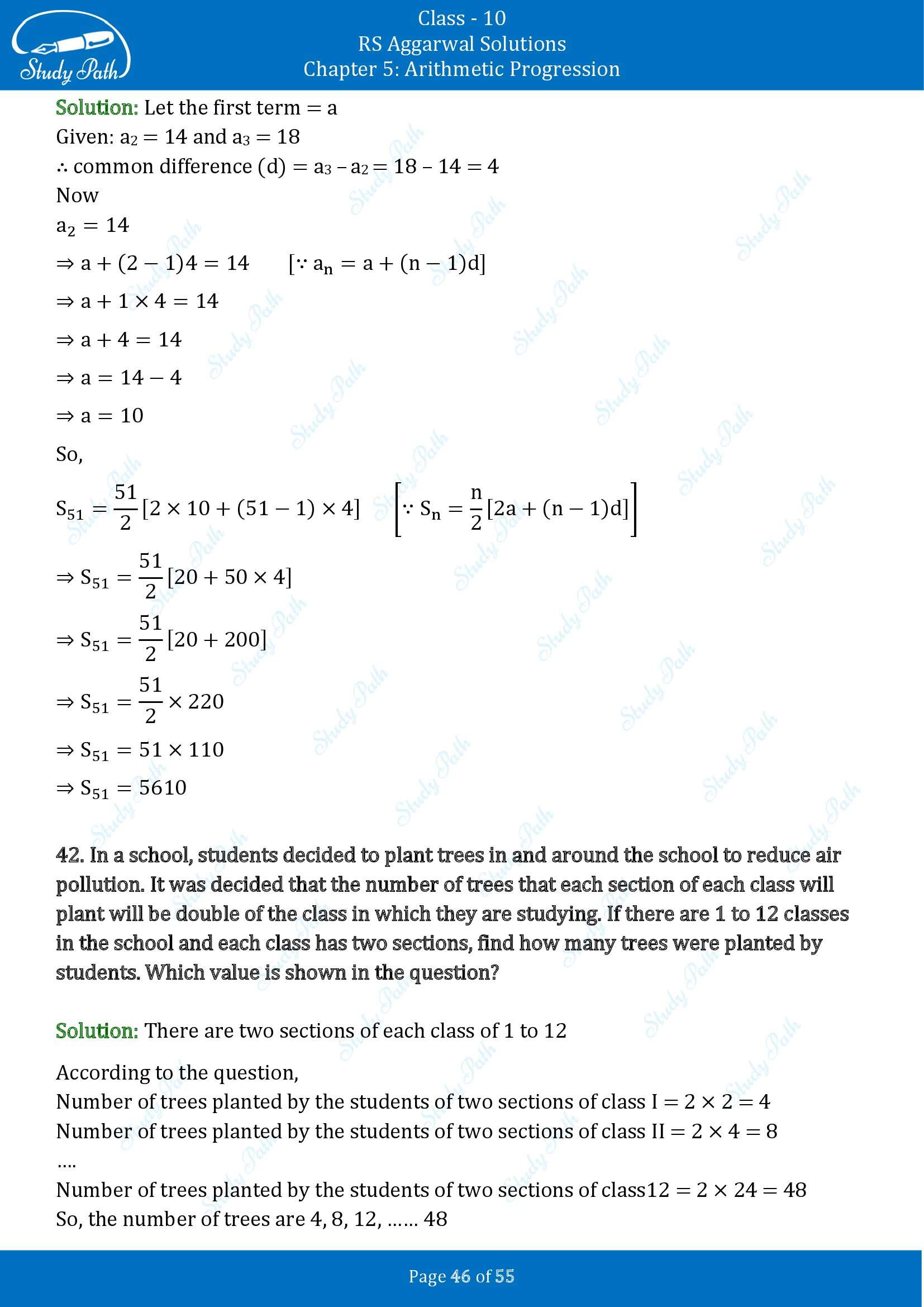RS Aggarwal Solutions for Class 10 Chapter 5 Arithmetic Progression Exercise 5C 00046
