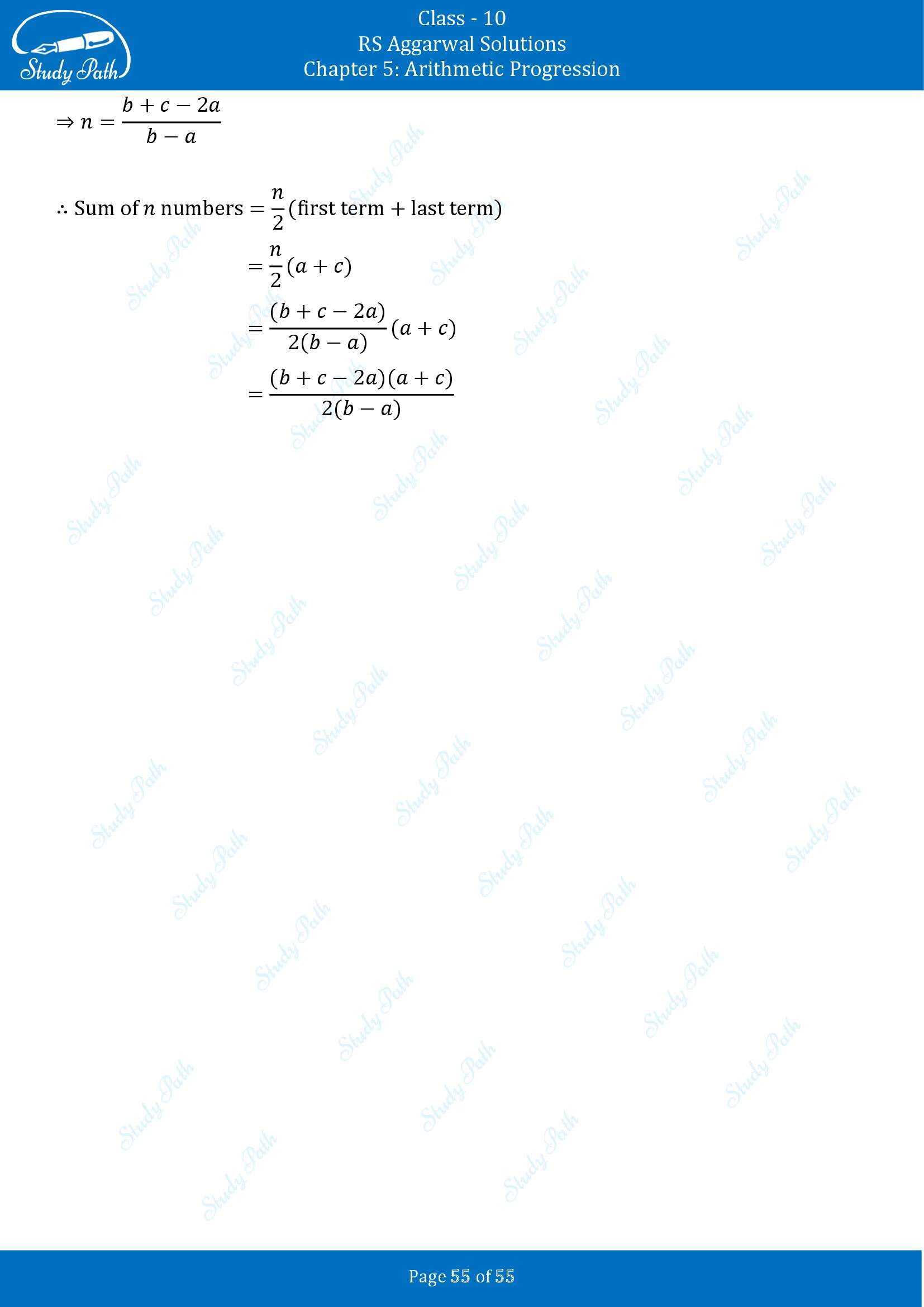 RS Aggarwal Solutions for Class 10 Chapter 5 Arithmetic Progression Exercise 5C 00055