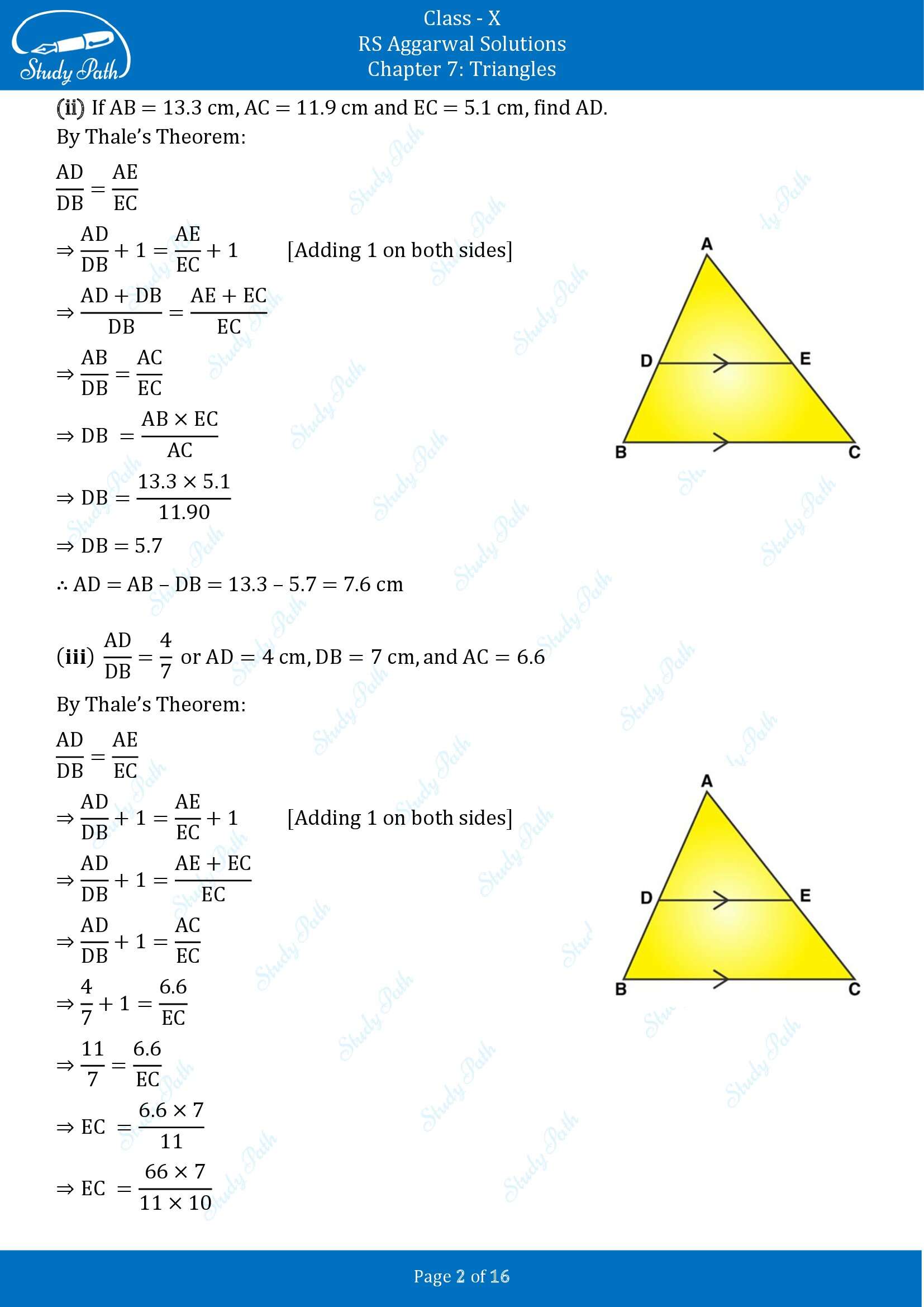 RS Aggarwal Solutions for Class 10 Chapter 7 Triangles Exercise 7A 00002