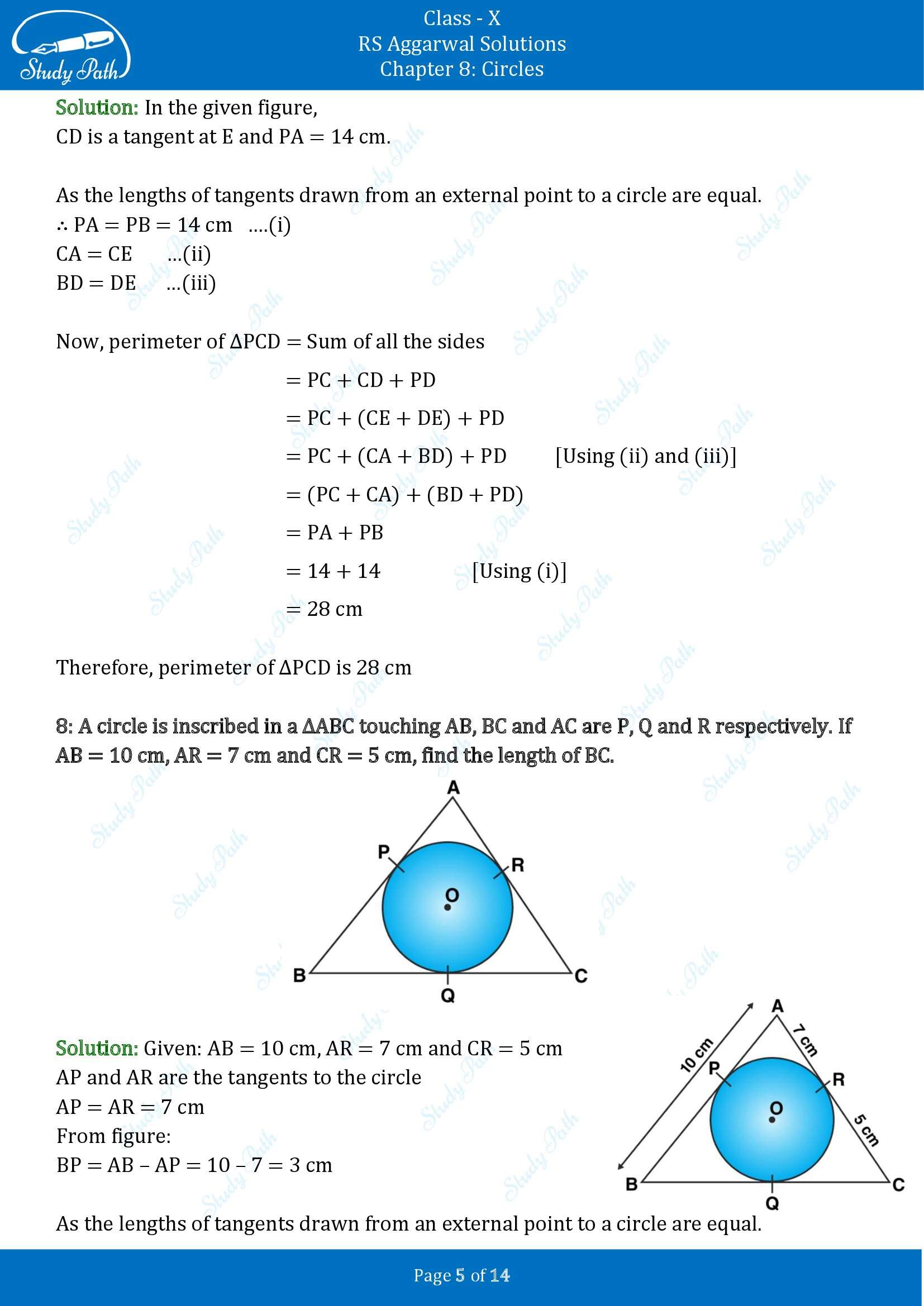 RS Aggarwal Solutions for Class 10 Chapter 8 Circles Exercise 8A 00005