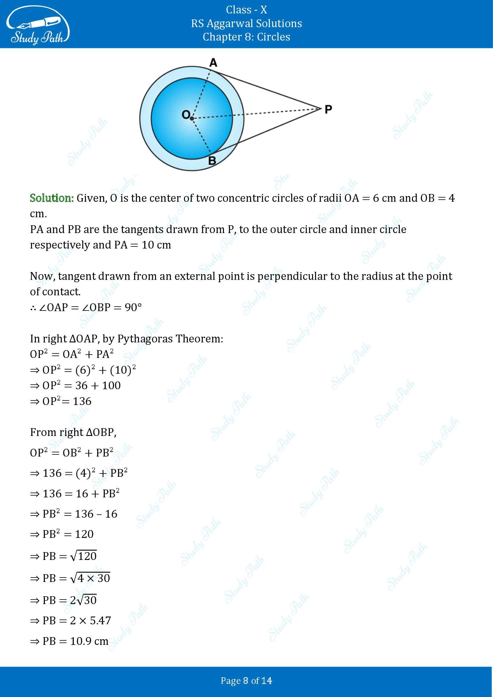 RS Aggarwal Solutions for Class 10 Chapter 8 Circles Exercise 8A 00008
