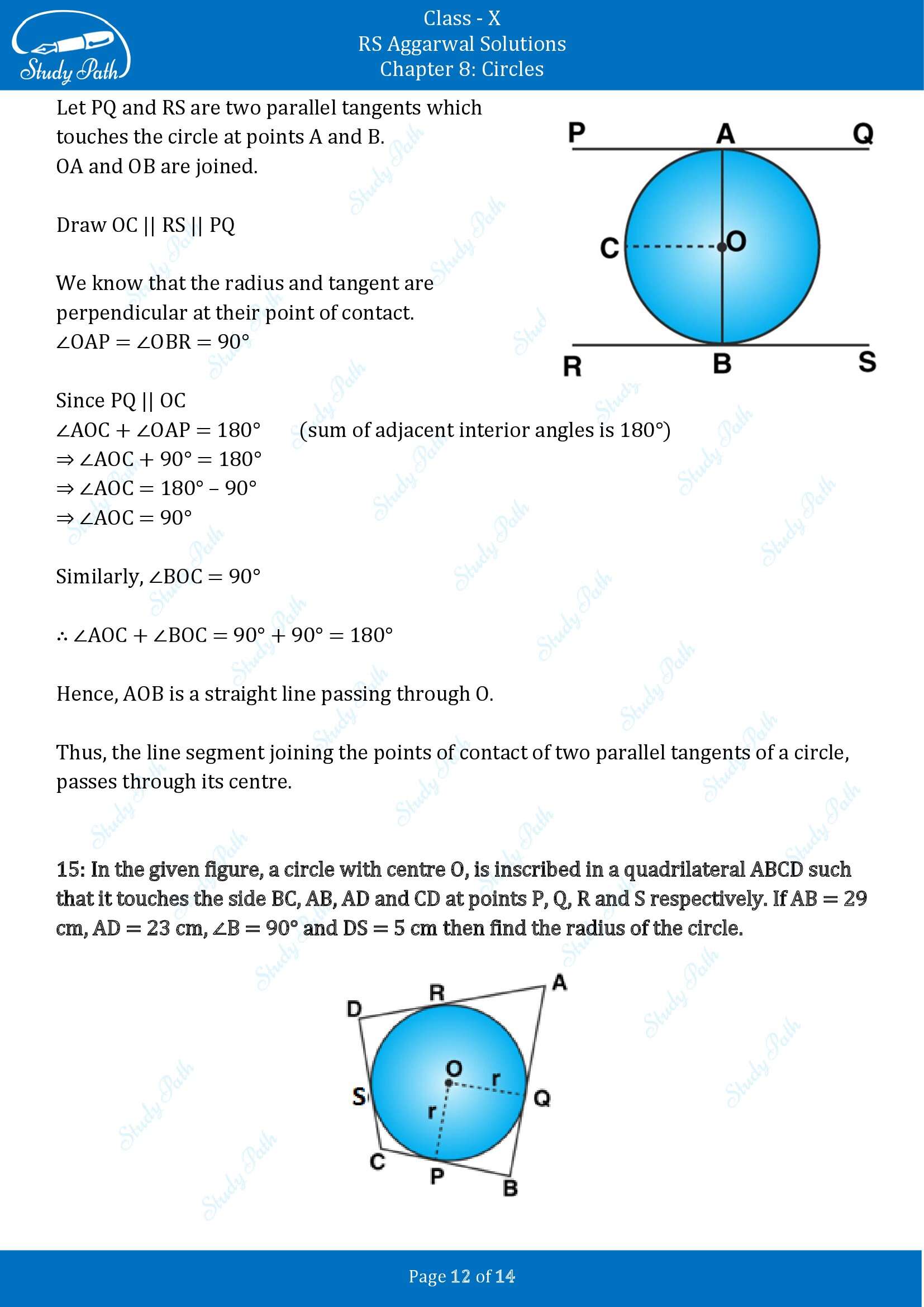 RS Aggarwal Solutions for Class 10 Chapter 8 Circles Exercise 8A 00012