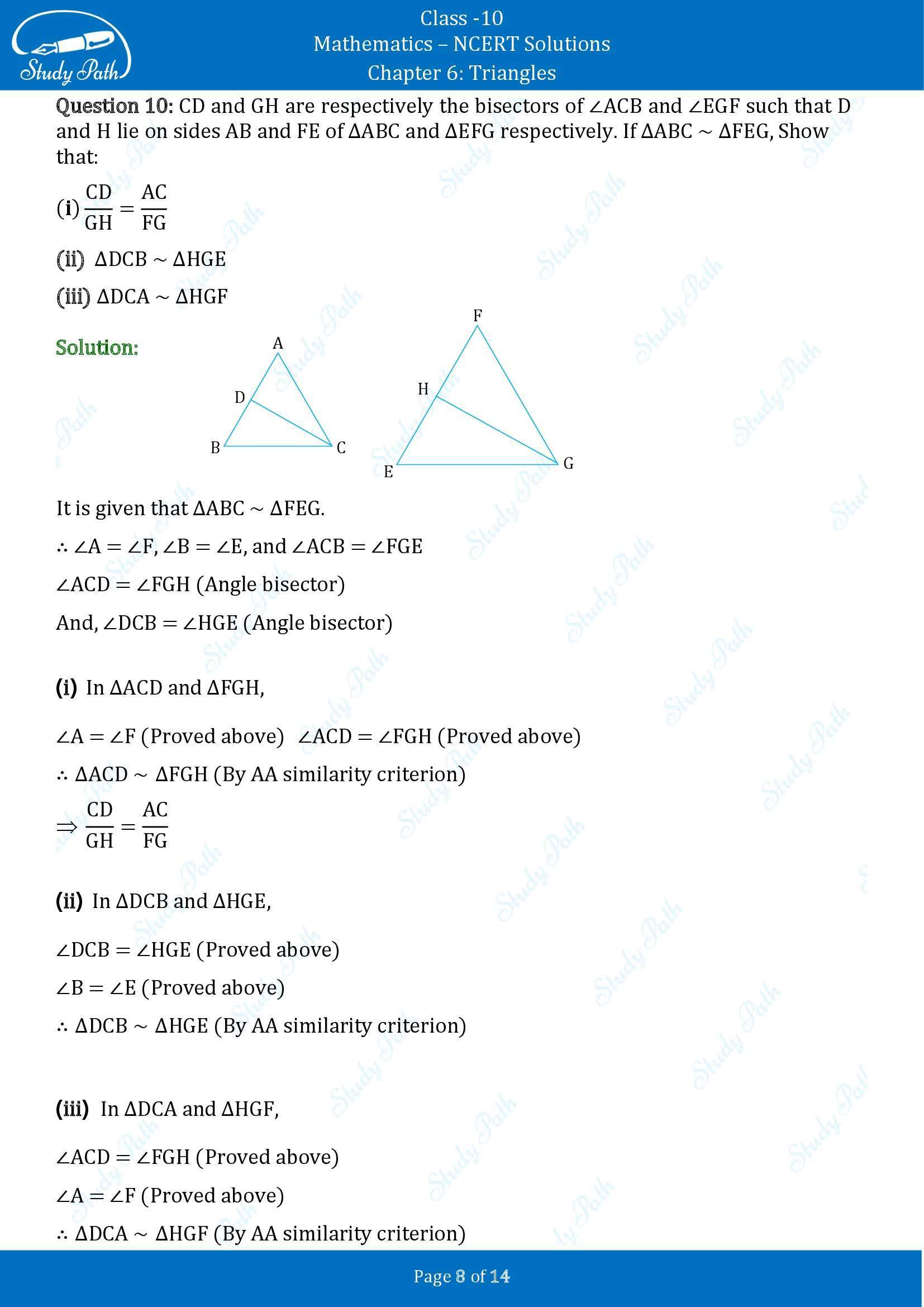 NCERT Solutions for Class 10 Maths Chapter 6 Triangles Exercise 6.3 00008