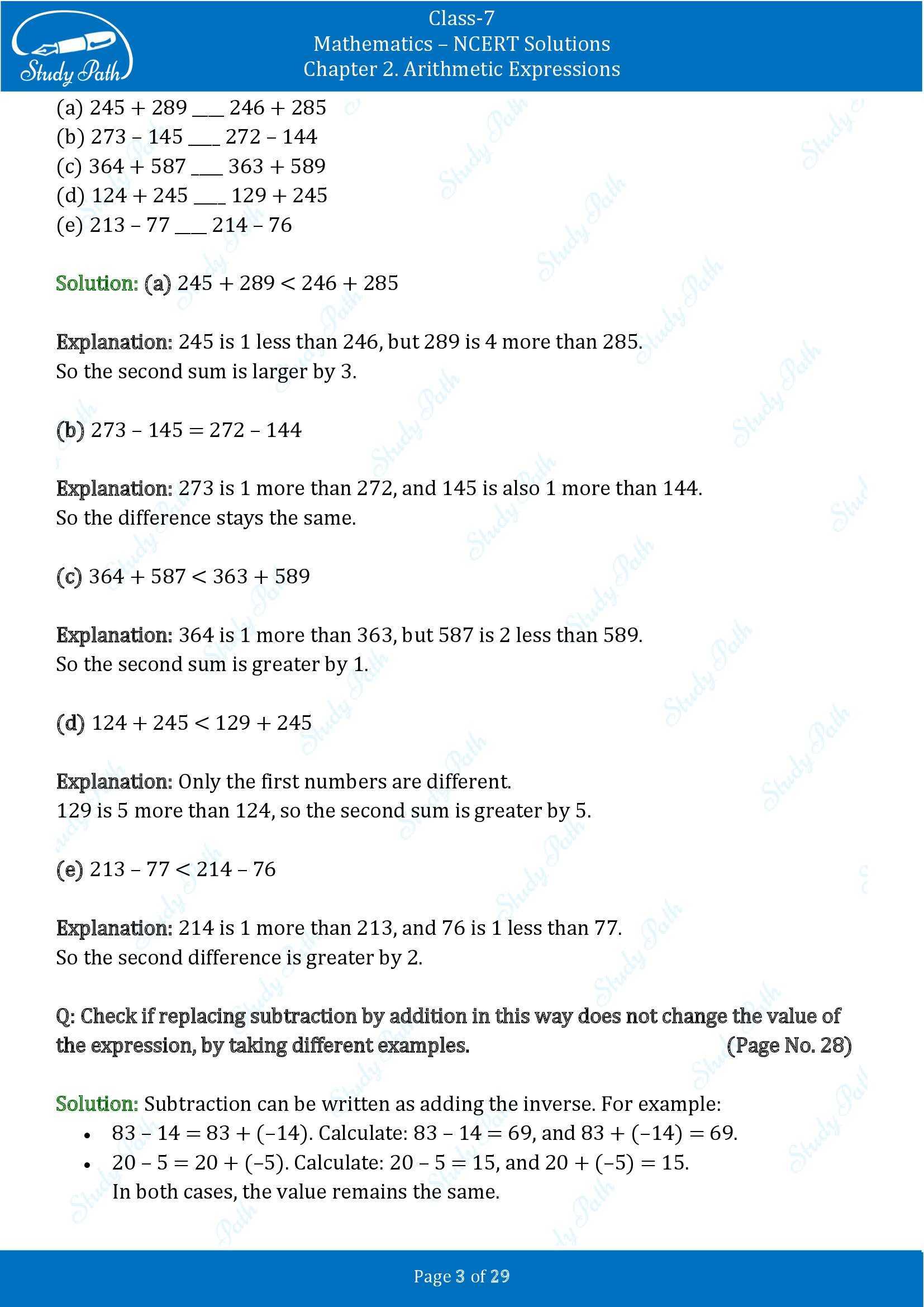 NCERT Solutions for Class 7 Maths Ganit Prakash Part 1 Chapter 2 Arithmetic