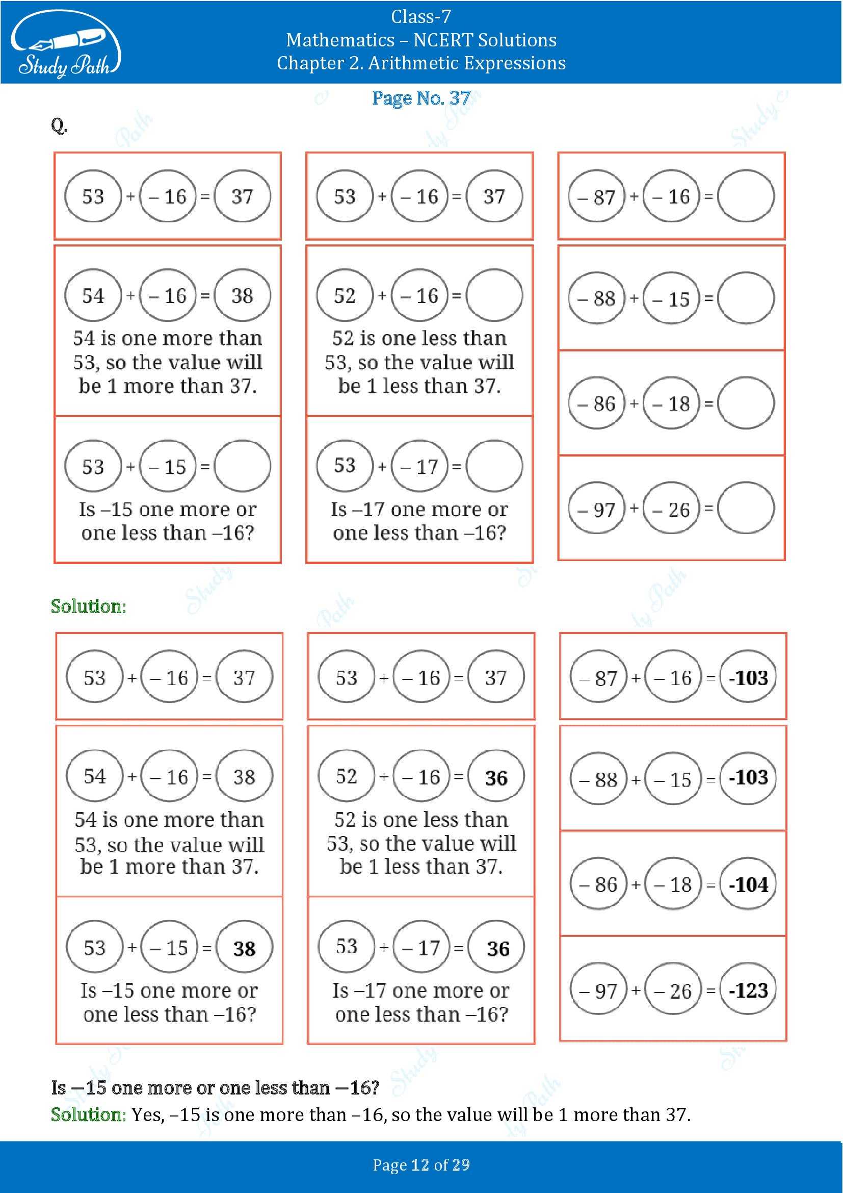 NCERT Solutions for Class 7 Maths Ganit Prakash Part 1 Chapter 2 Arithmetic