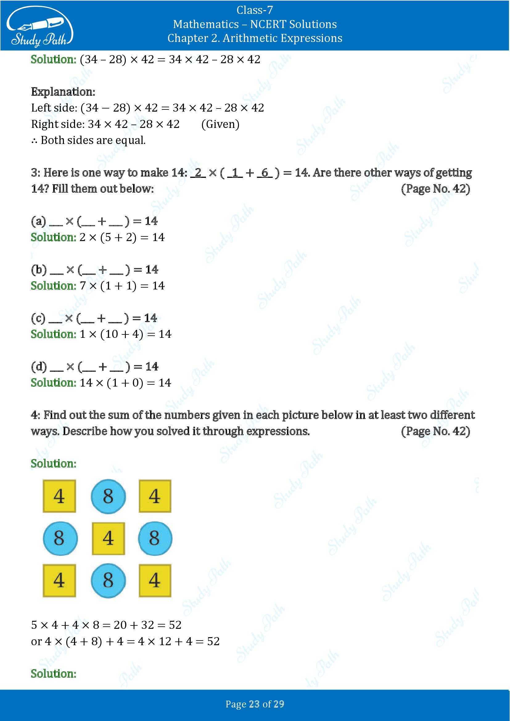 NCERT Solutions for Class 7 Maths Ganit Prakash Part 1 Chapter 2 Arithmetic