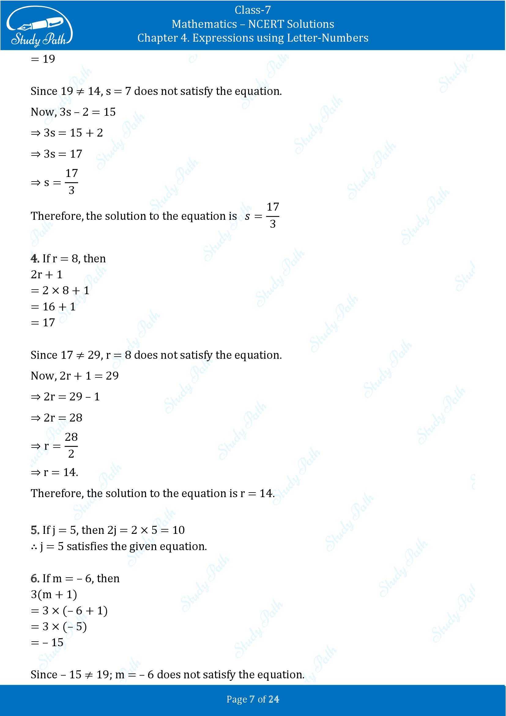 NCERT Solutions for Class 7 Maths Ganit Prakash Part 1 Chapter 4 Expressions using Letter Numbers 00007