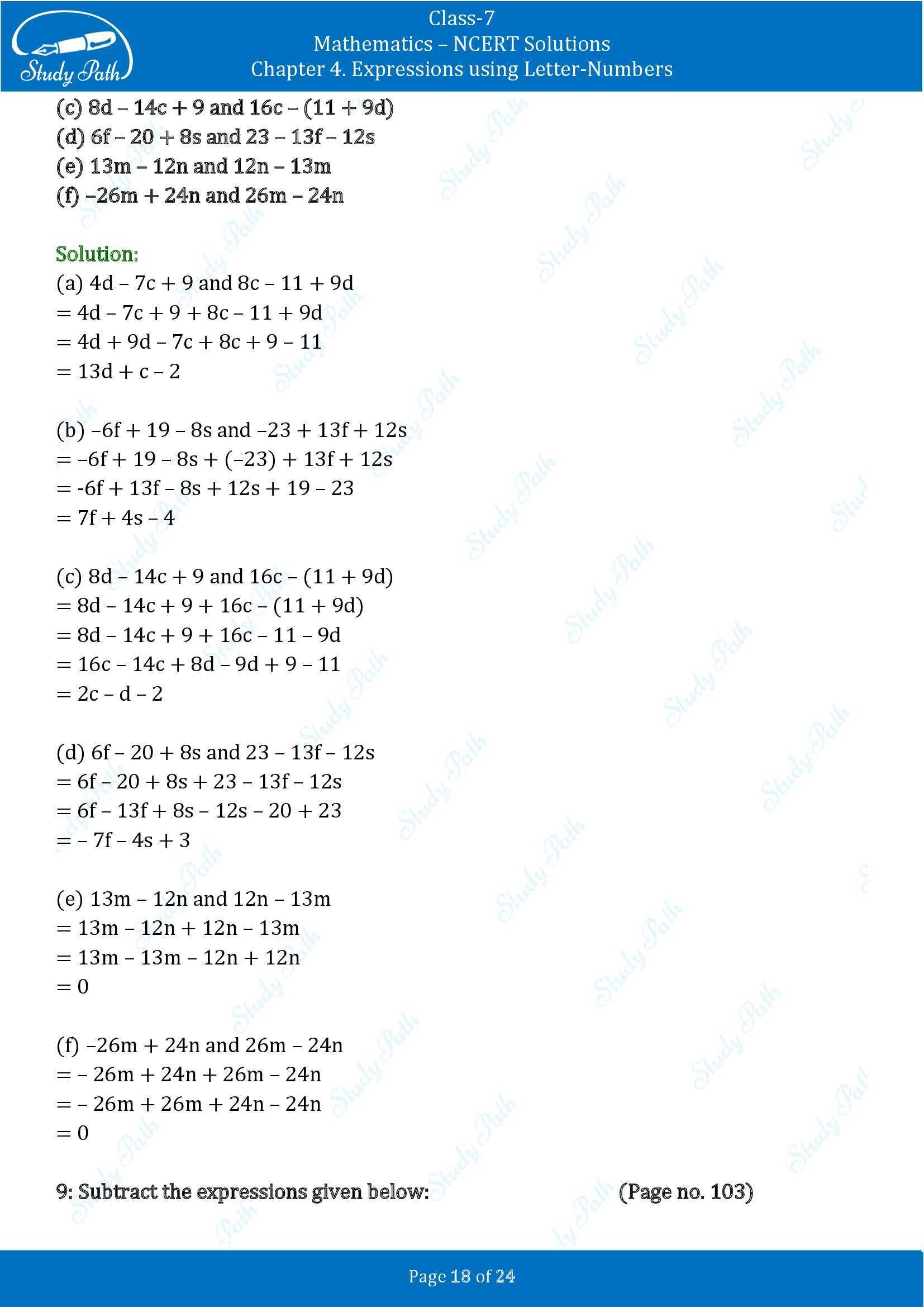 NCERT Solutions for Class 7 Maths Ganit Prakash Part 1 Chapter 4 Expressions using Letter Numbers 00018