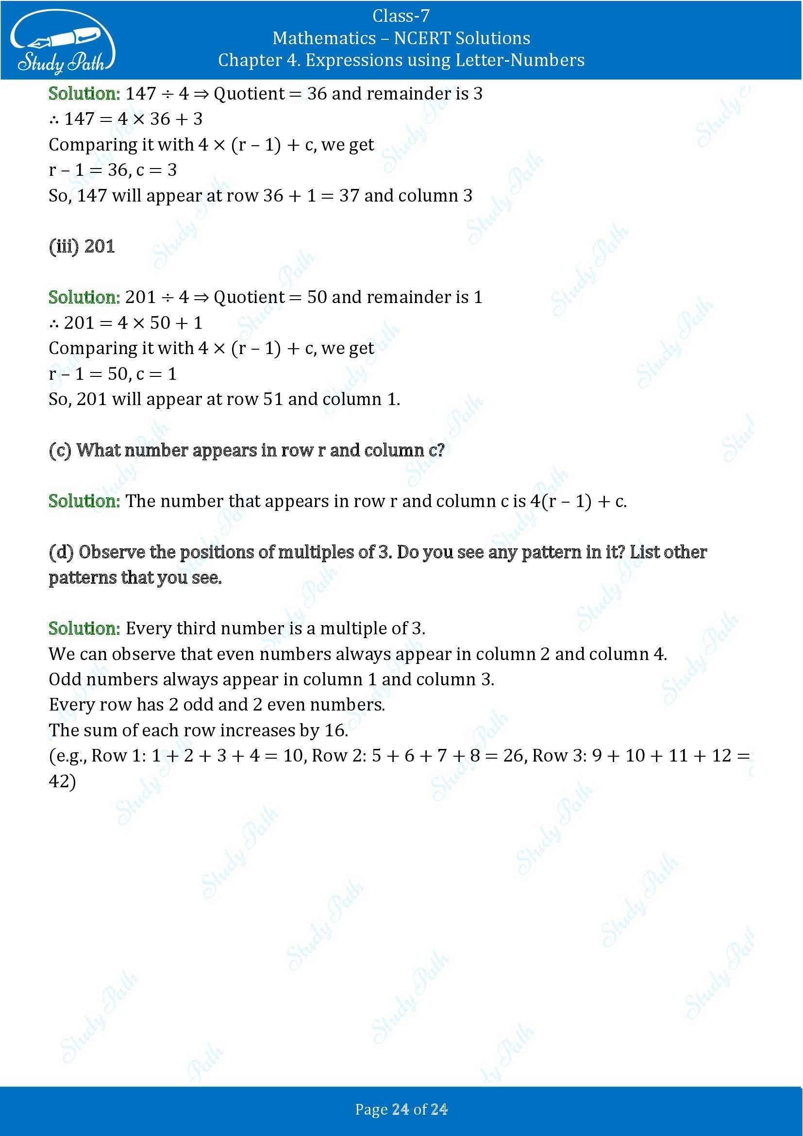 NCERT Solutions for Class 7 Maths Ganit Prakash Part 1 Chapter 4 Expressions using Letter Numbers 00024