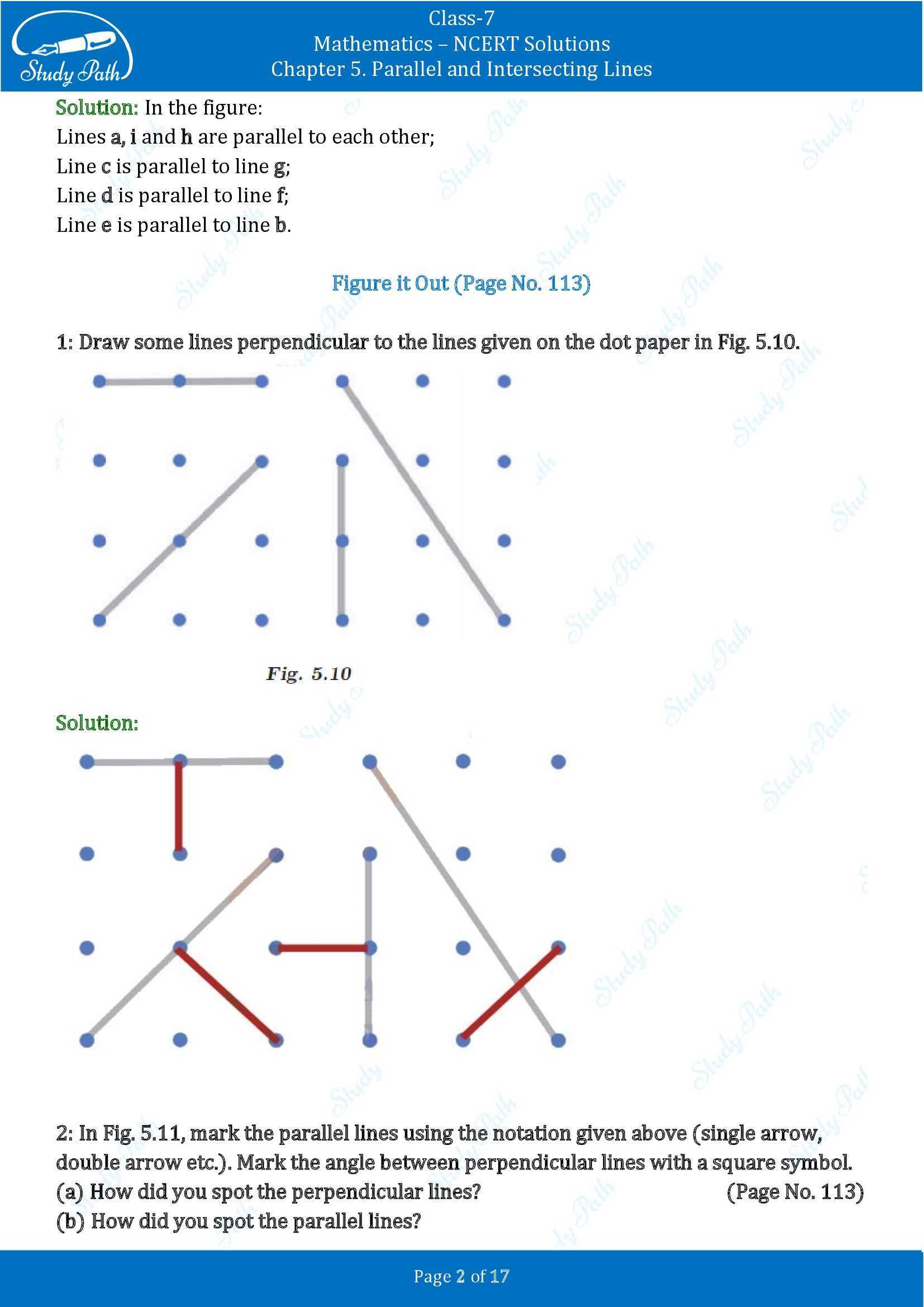 NCERT Solutions for Class 7 Maths Ganit Prakash Part 1 Chapter 5 Parallel and Intersecting Lines 00002