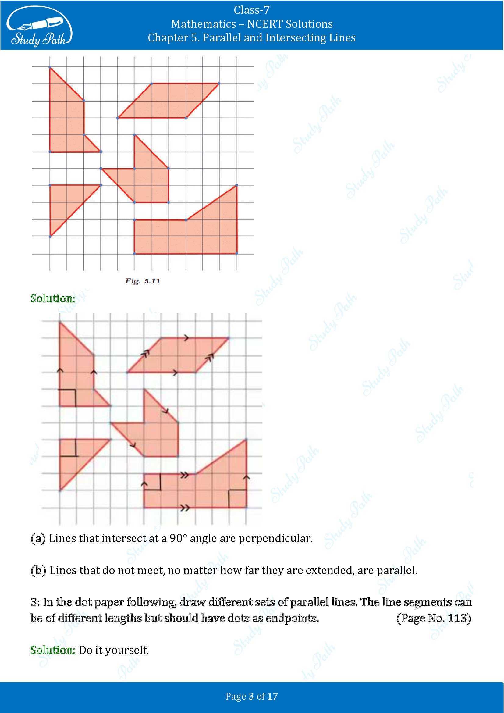NCERT Solutions for Class 7 Maths Ganit Prakash Part 1 Chapter 5 Parallel and Intersecting Lines 00003