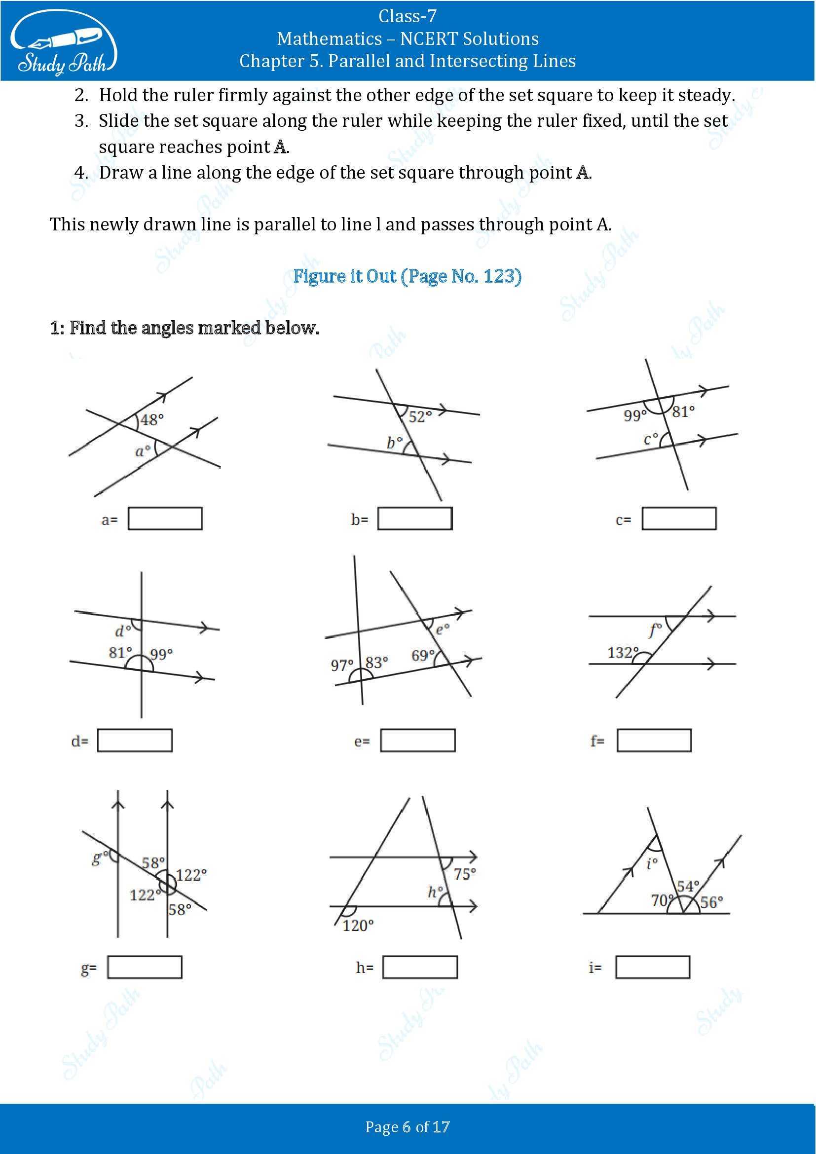 NCERT Solutions for Class 7 Maths Ganit Prakash Part 1 Chapter 5 Parallel and Intersecting Lines 00006