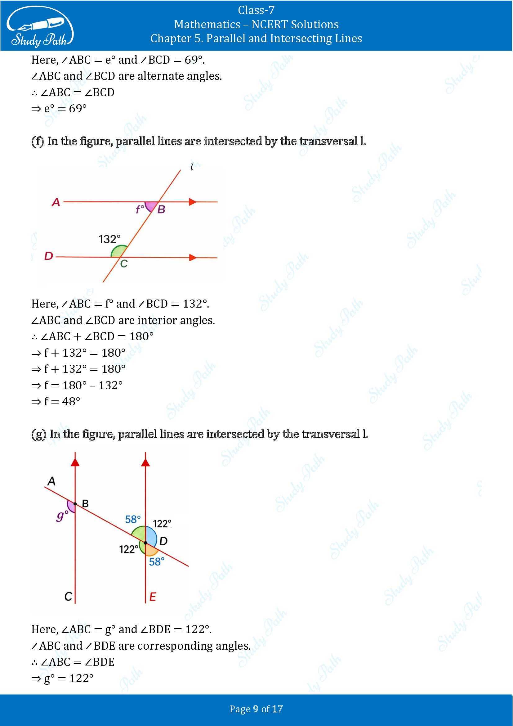 NCERT Solutions for Class 7 Maths Ganit Prakash Part 1 Chapter 5 Parallel and Intersecting Lines 00009