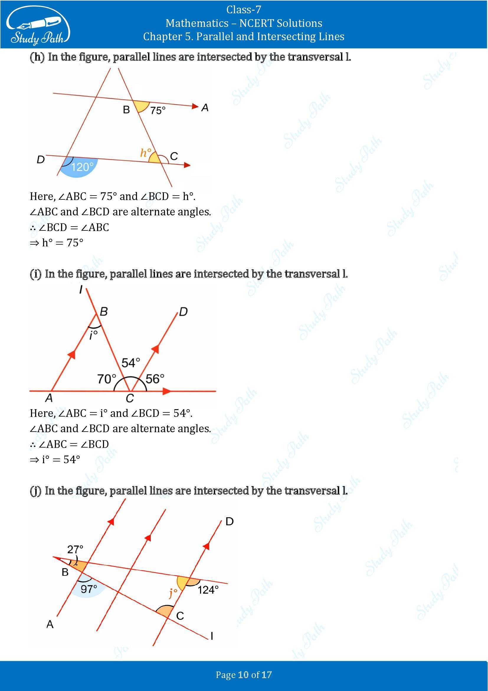 NCERT Solutions for Class 7 Maths Ganit Prakash Part 1 Chapter 5 Parallel and Intersecting Lines 00010