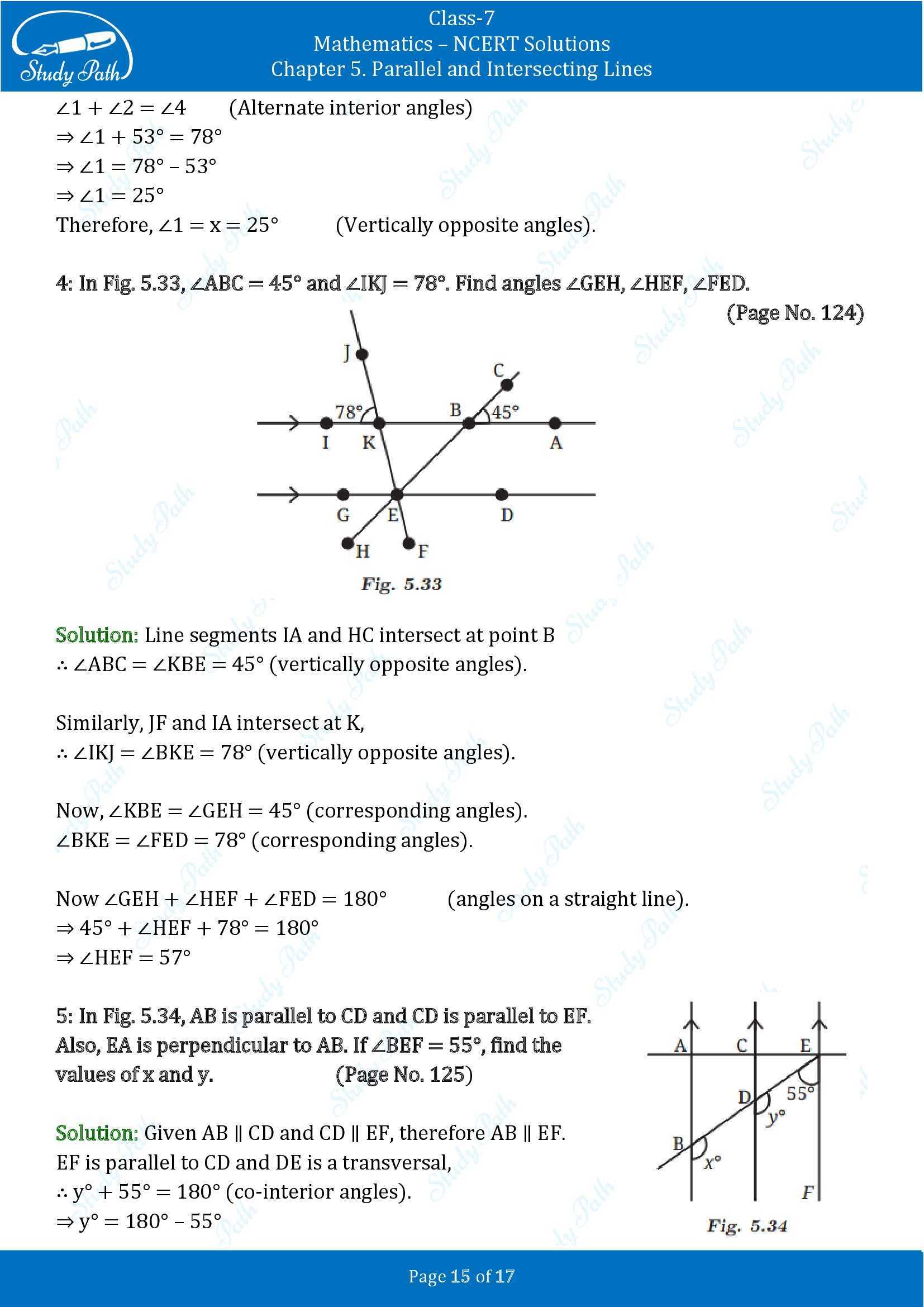 NCERT Solutions for Class 7 Maths Ganit Prakash Part 1 Chapter 5 Parallel and Intersecting Lines 00015