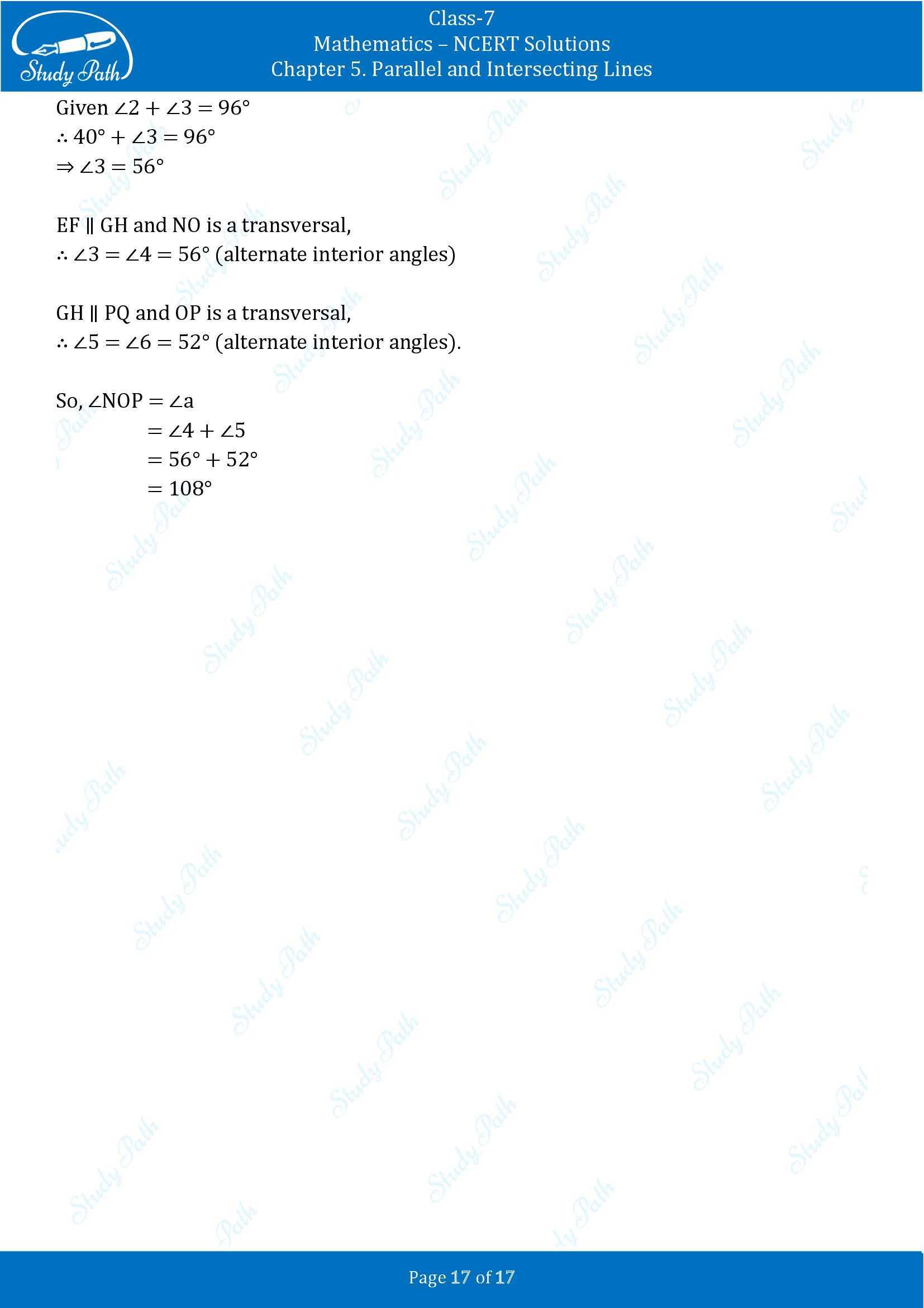 NCERT Solutions for Class 7 Maths Ganit Prakash Part 1 Chapter 5 Parallel and Intersecting Lines 00017