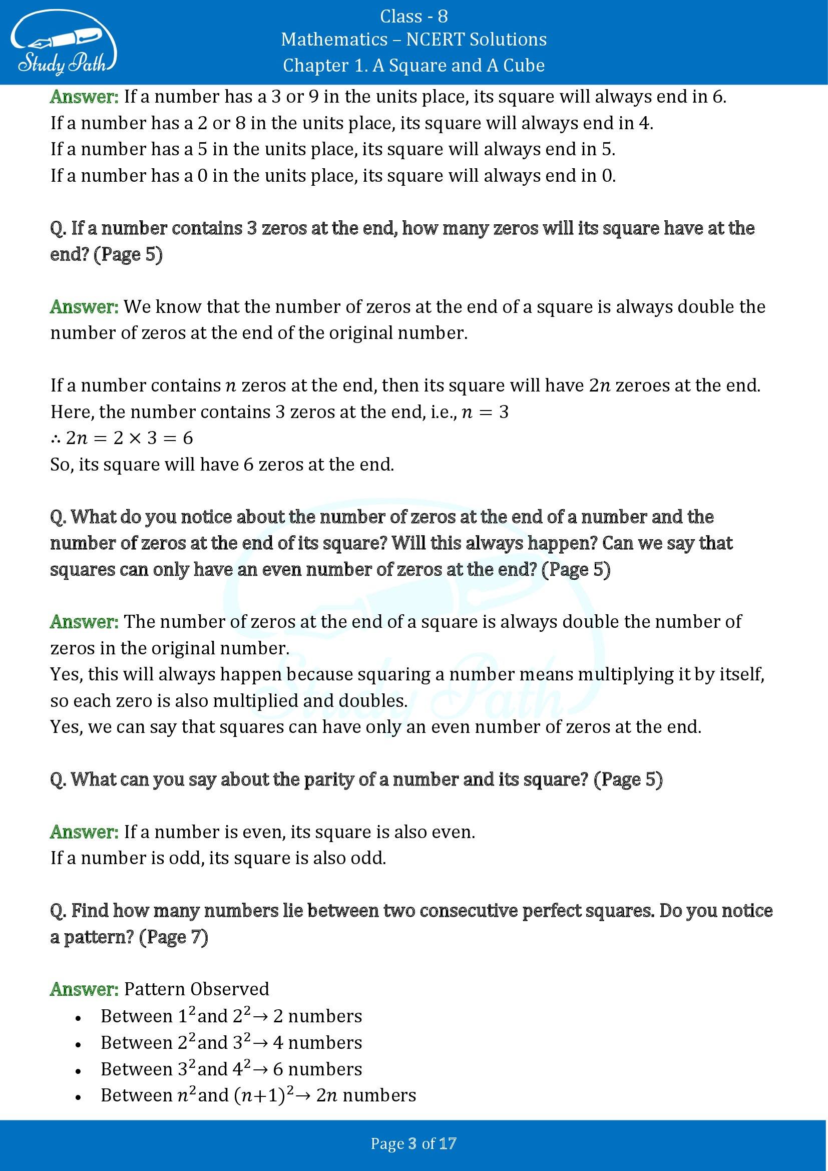 NCERT Solutions for Class 8 Maths Ganit Prakash Part 1 Chapter 1 A Square and A Cube 00003