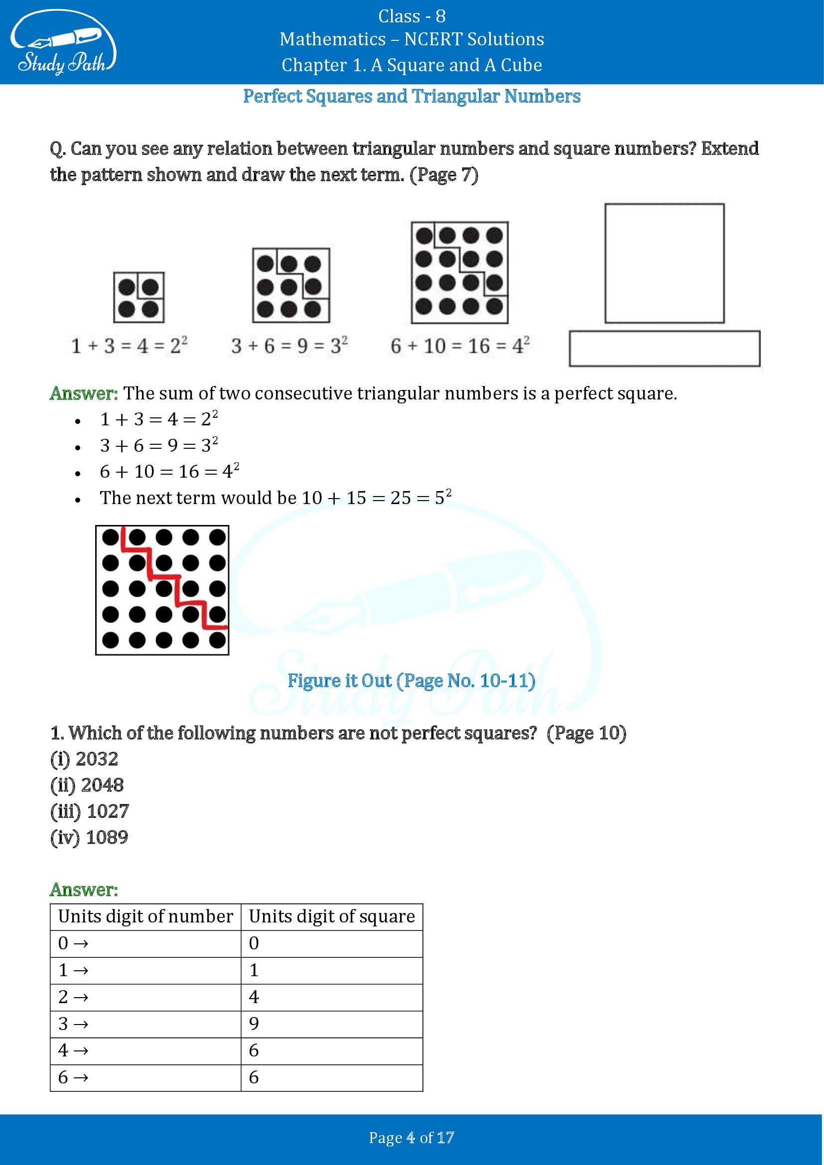 NCERT Solutions for Class 8 Maths Ganit Prakash Part 1 Chapter 1 A Square and A Cube 00004