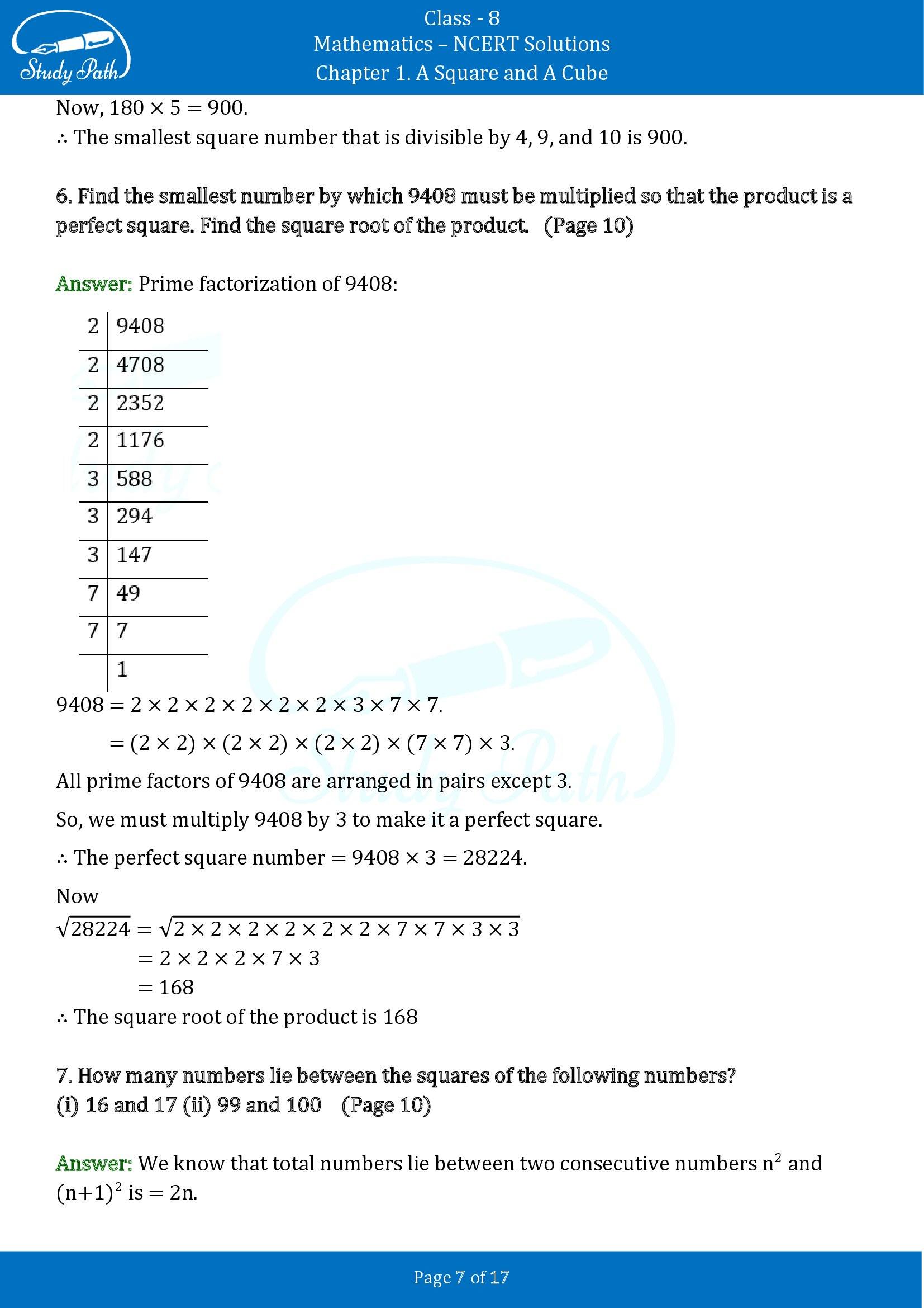 NCERT Solutions for Class 8 Maths Ganit Prakash Part 1 Chapter 1 A Square and A Cube 00007