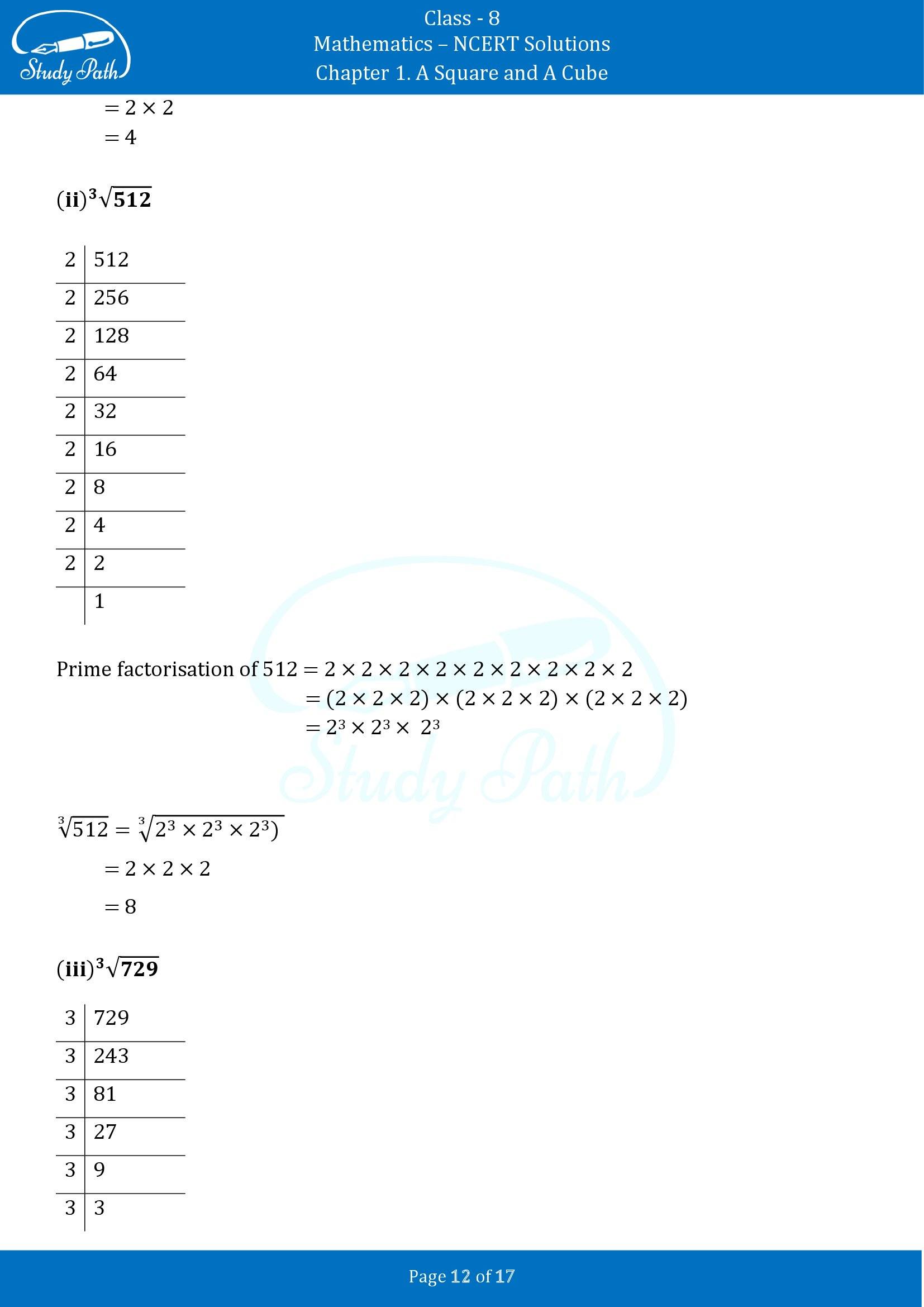 NCERT Solutions for Class 8 Maths Ganit Prakash Part 1 Chapter 1 A Square and A Cube 00012