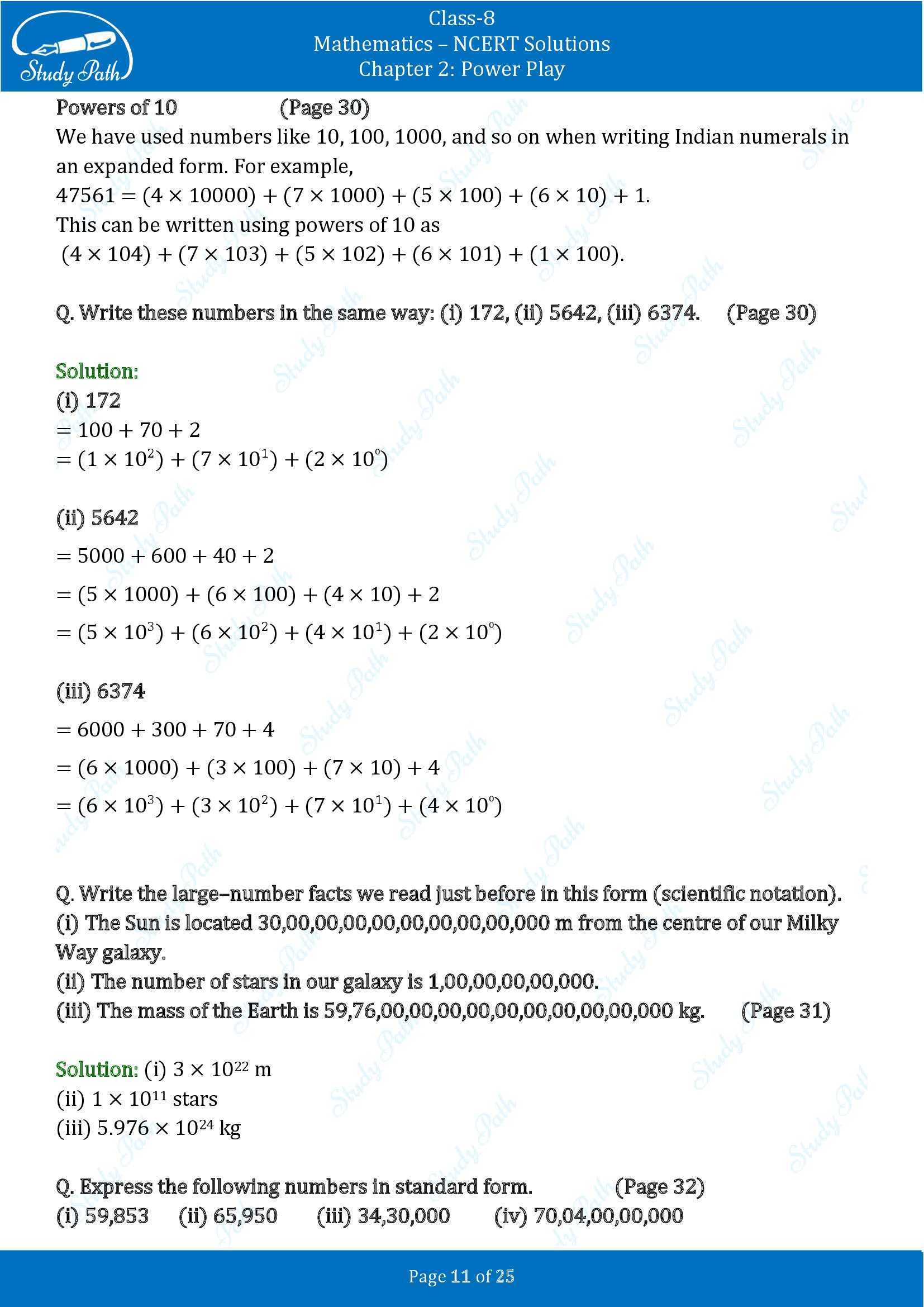 NCERT Solutions for Class 8 Maths Ganit Prakash Part 1 Chapter 2 Power Play 00011
