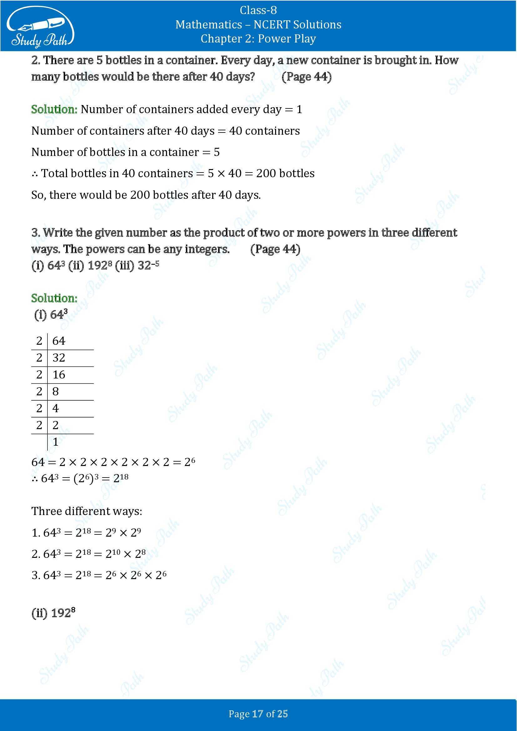 NCERT Solutions for Class 8 Maths Ganit Prakash Part 1 Chapter 2 Power Play 00017