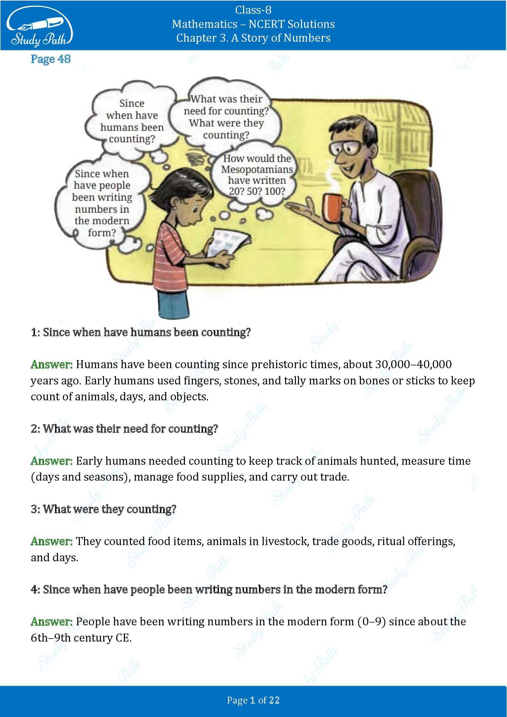 NCERT Solutions for Class 8 Maths Ganit Prakash Part 1 Chapter 3 A Story of Numbers 00001