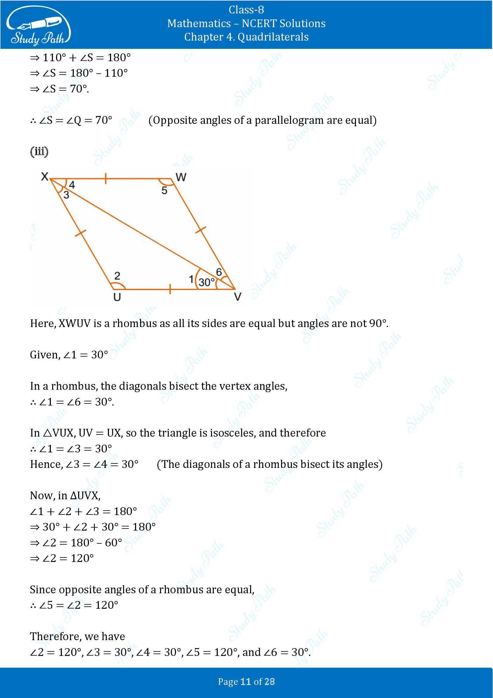 NCERT Solutions for Class 8 Maths Ganit Prakash Part 1 Chapter 4 Quadrilaterals 00011