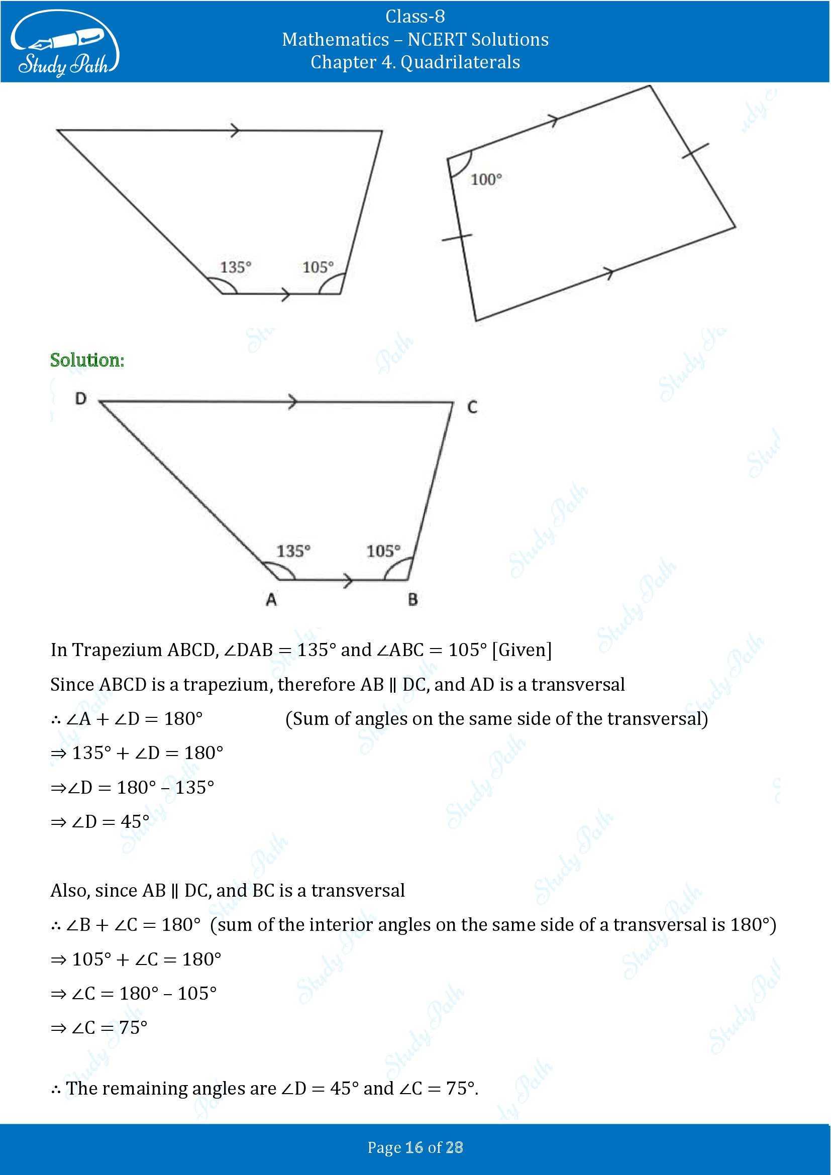 NCERT Solutions for Class 8 Maths Ganit Prakash Part 1 Chapter 4 Quadrilaterals 00016
