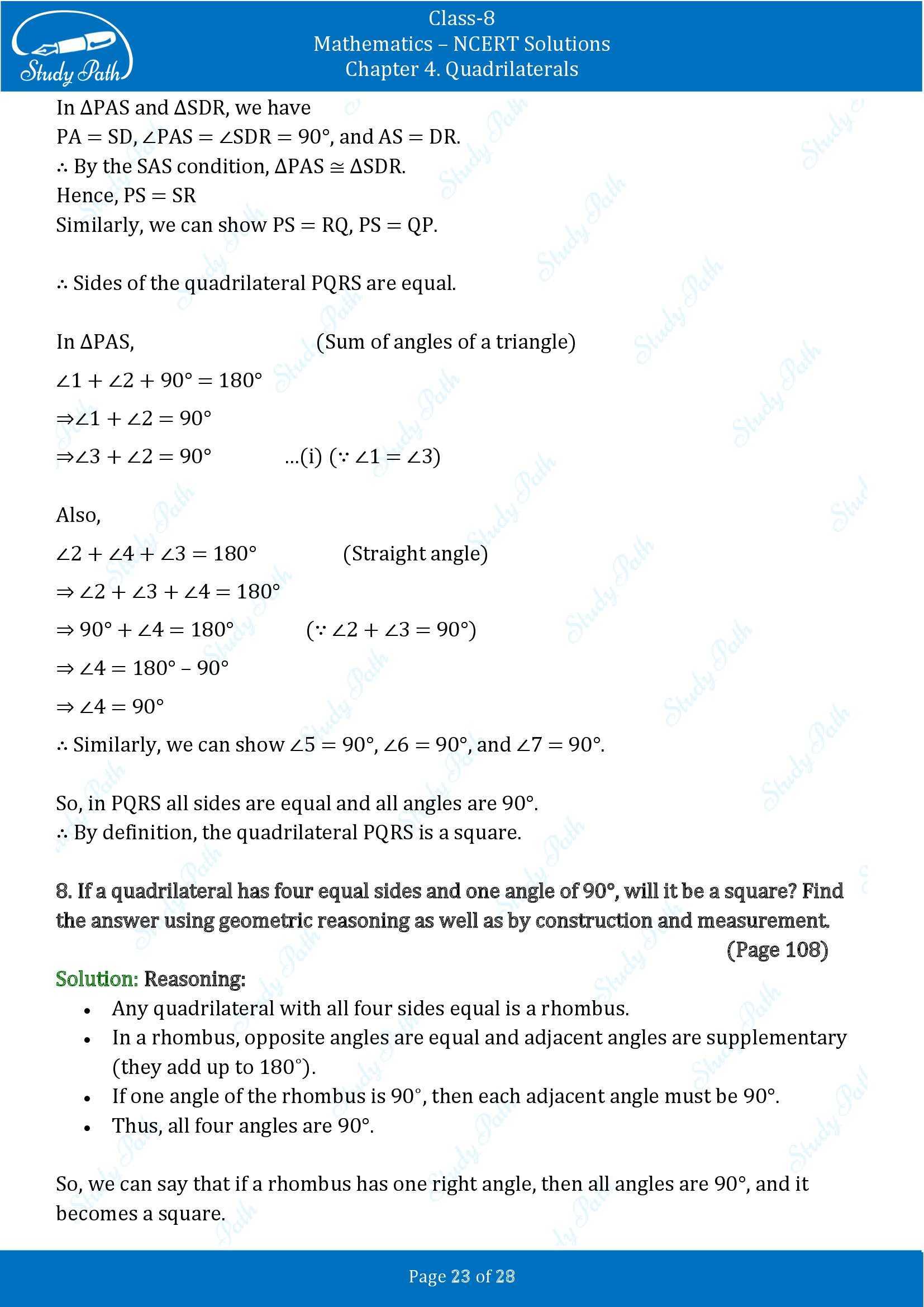 NCERT Solutions for Class 8 Maths Ganit Prakash Part 1 Chapter 4 Quadrilaterals 00023