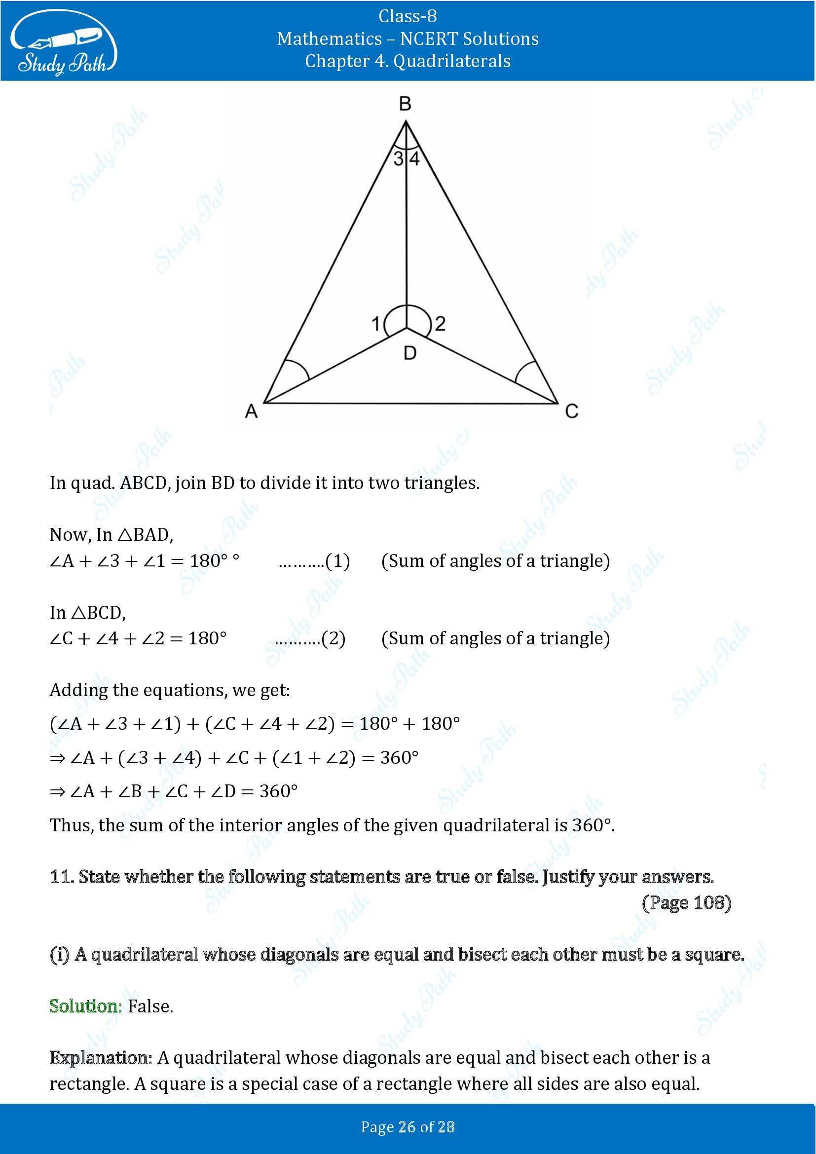 NCERT Solutions for Class 8 Maths Ganit Prakash Part 1 Chapter 4 Quadrilaterals 00026