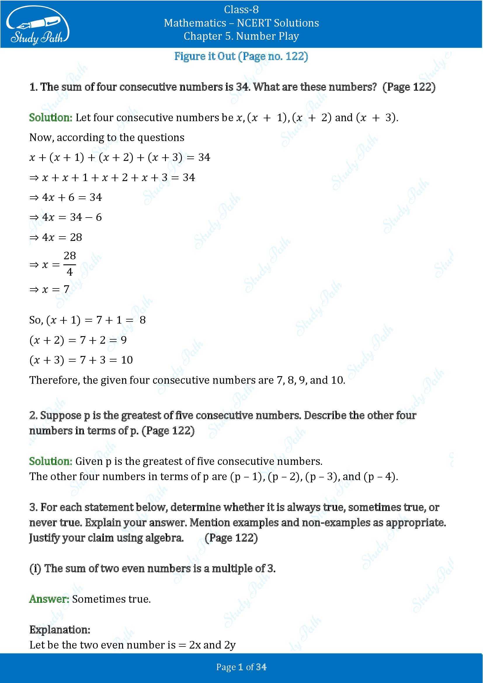 NCERT Solutions for Class 8 Maths Ganit Prakash Part 1 Chapter 5 Number Play 00001