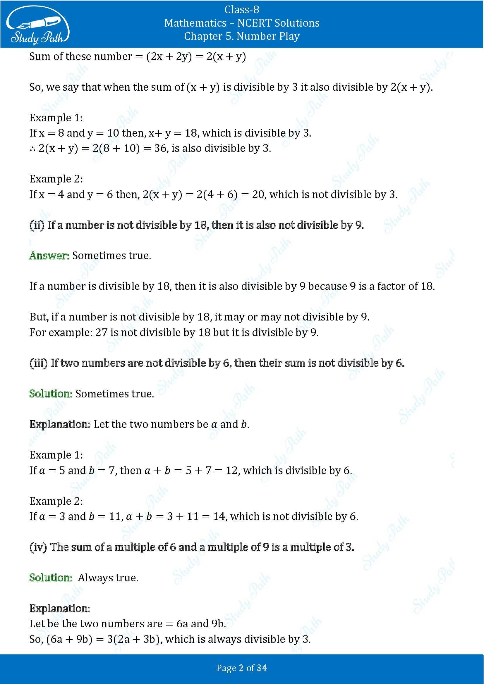 NCERT Solutions for Class 8 Maths Ganit Prakash Part 1 Chapter 5 Number Play 00002